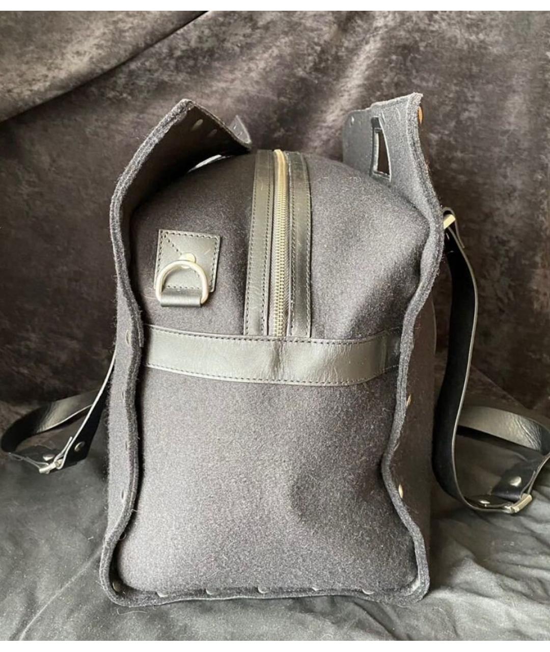 EMPORIO ARMANI Черная шерстяная сумка на плечо, фото 2