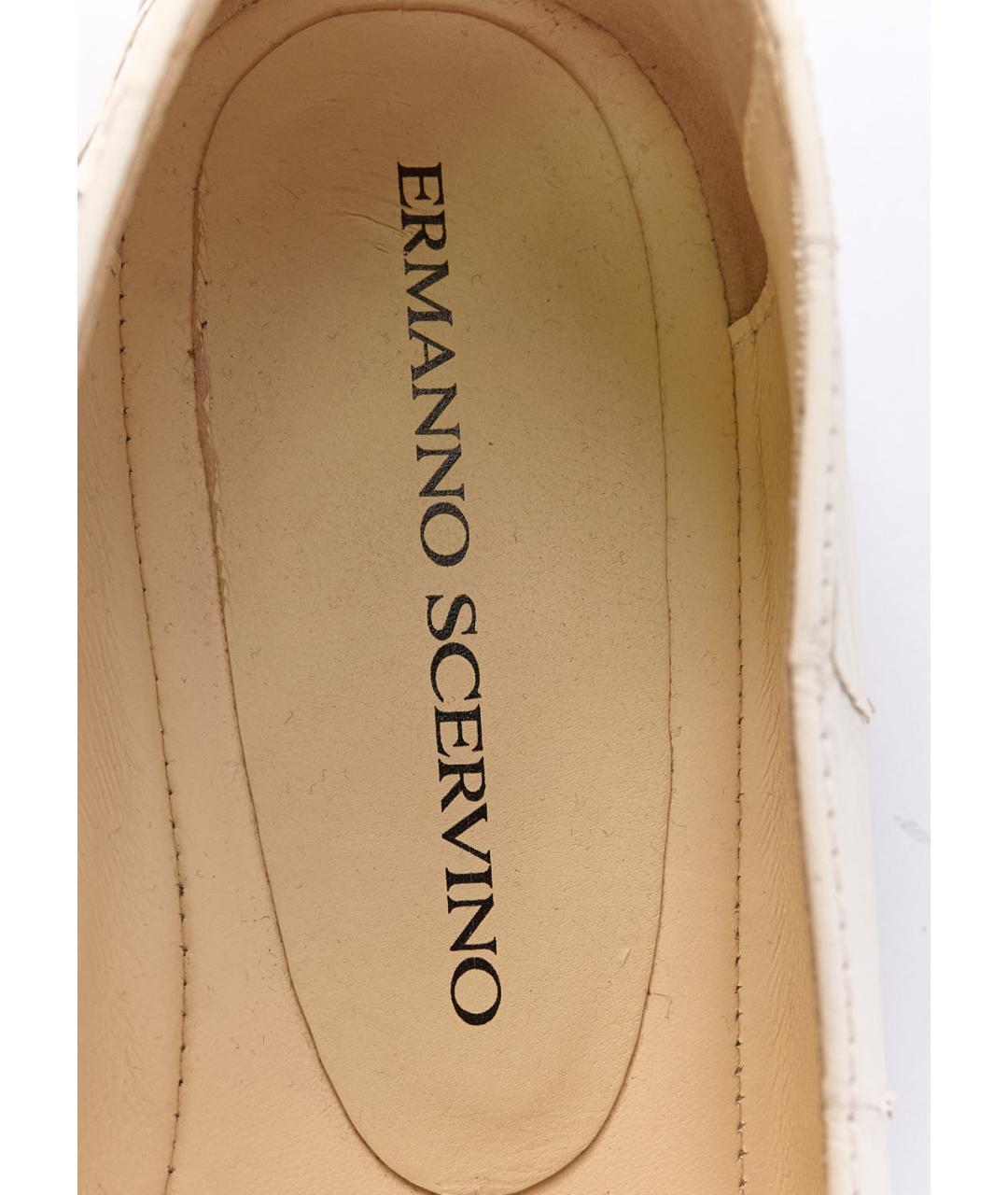ERMANNO SCERVINO Белые кожаные лоферы, фото 5