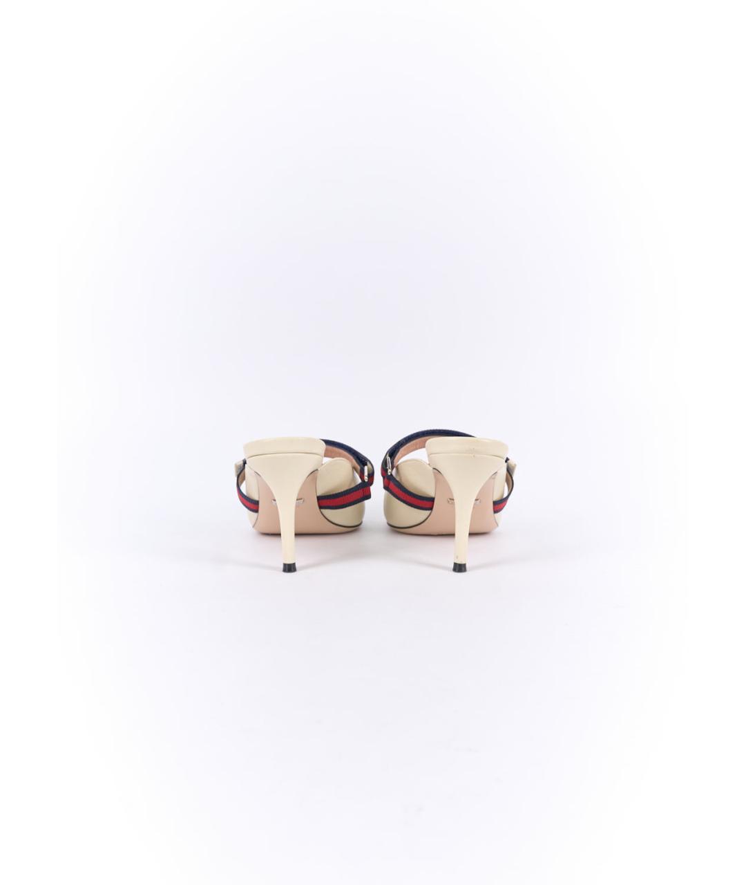 GUCCI Бежевые кожаные мюли, фото 4