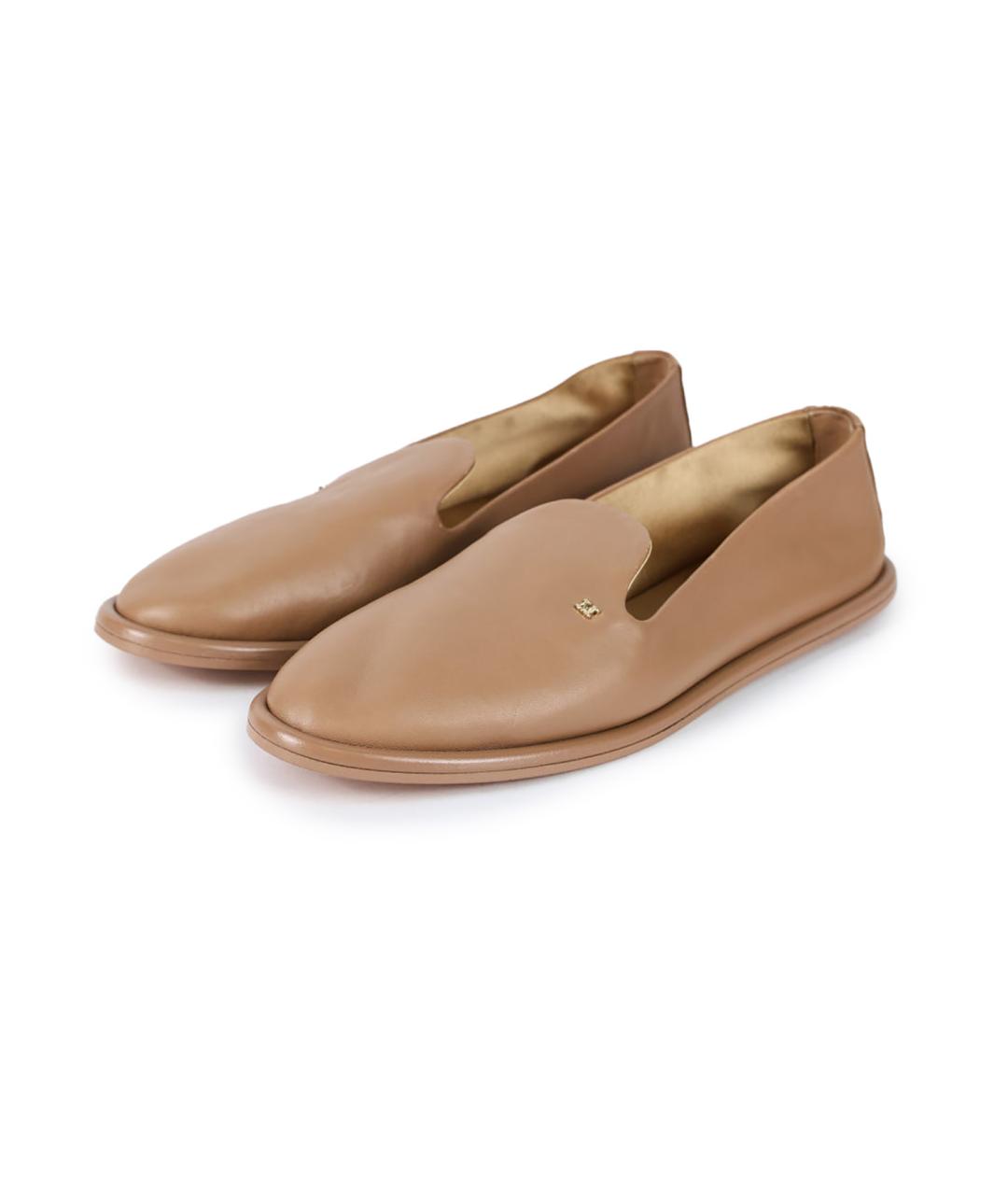 MAX MARA Бежевые кожаные лоферы, фото 2