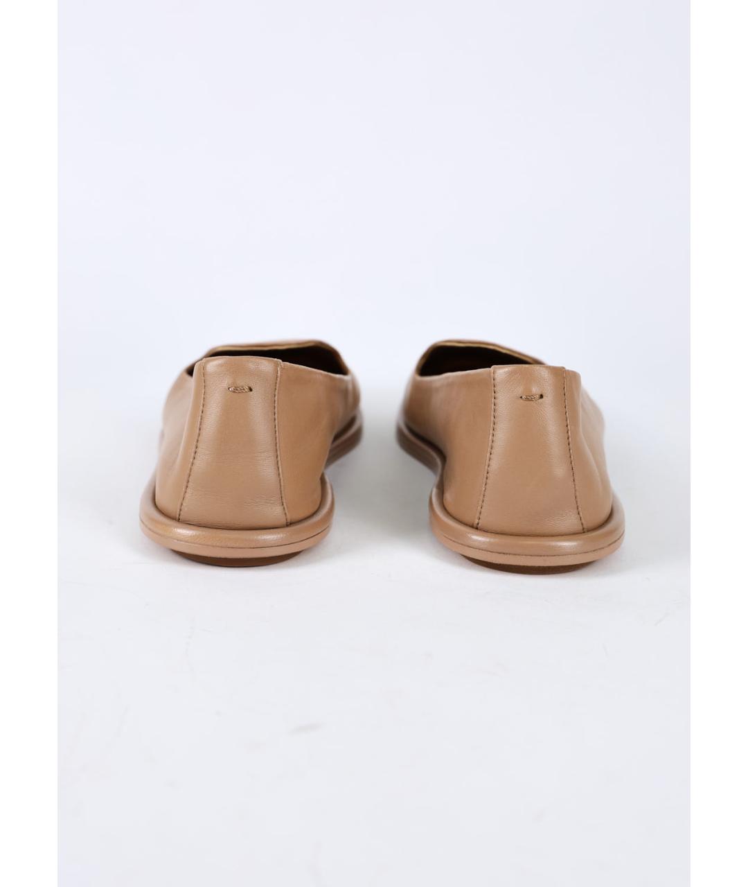 MAX MARA Бежевые кожаные лоферы, фото 4