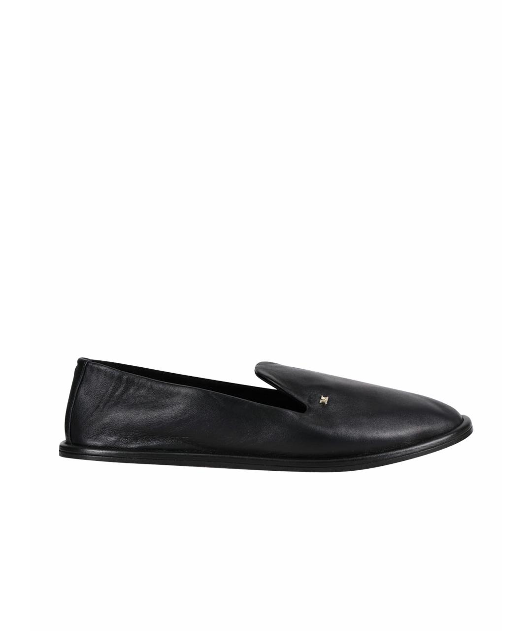 MAX MARA Черные кожаные лоферы, фото 1