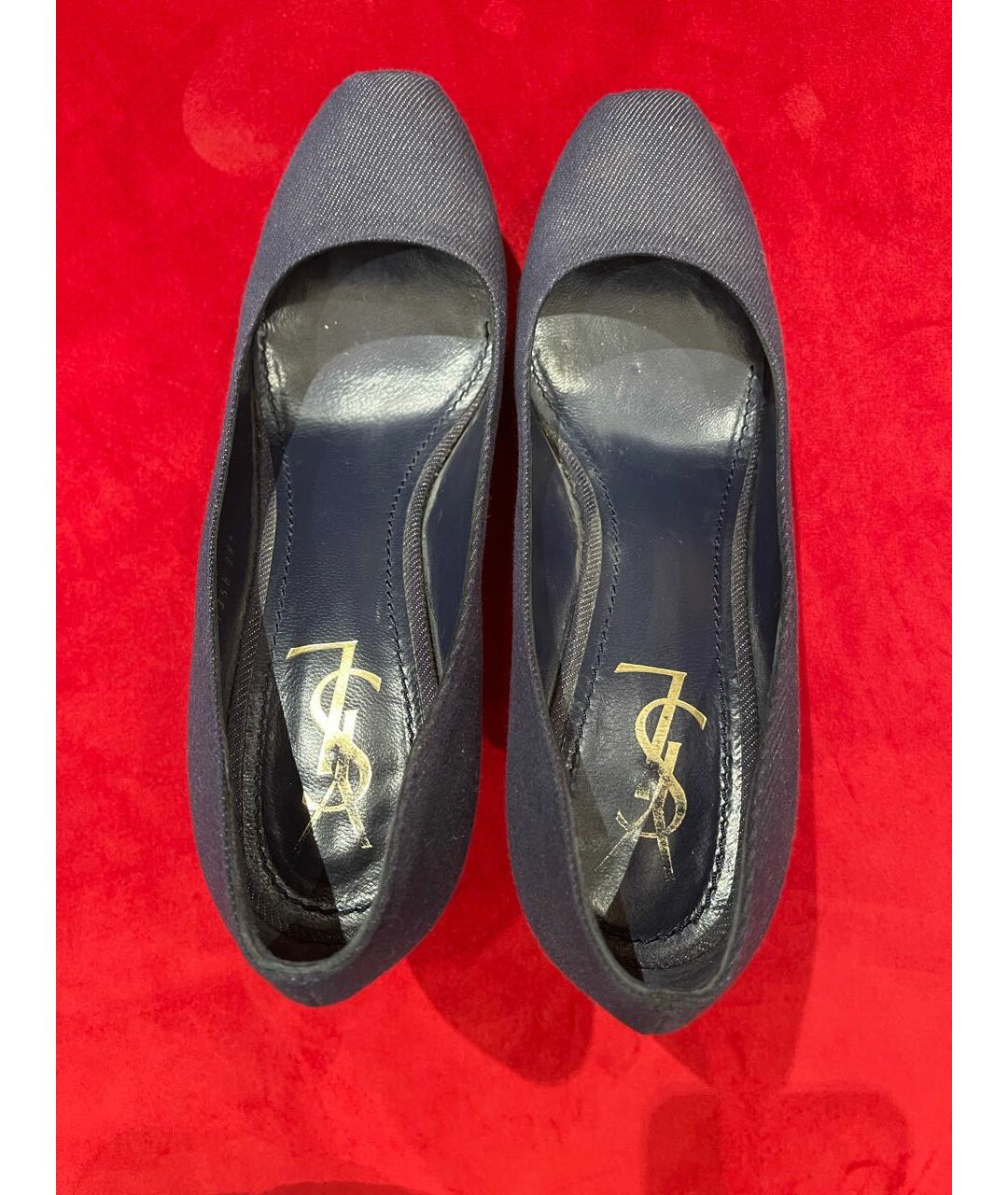 SAINT LAURENT Синие текстильные туфли, фото 3