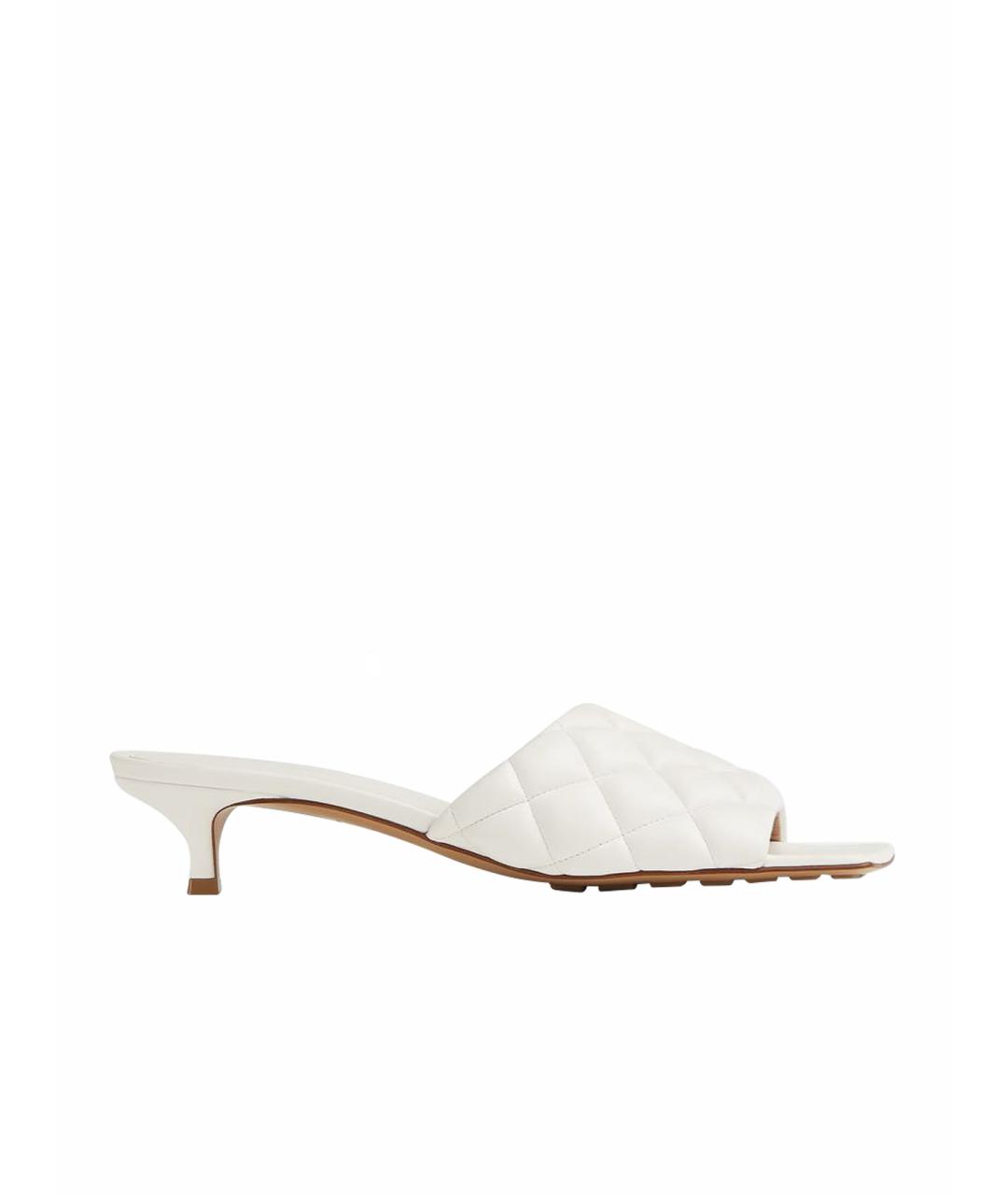 BOTTEGA VENETA Белые кожаные мюли, фото 1