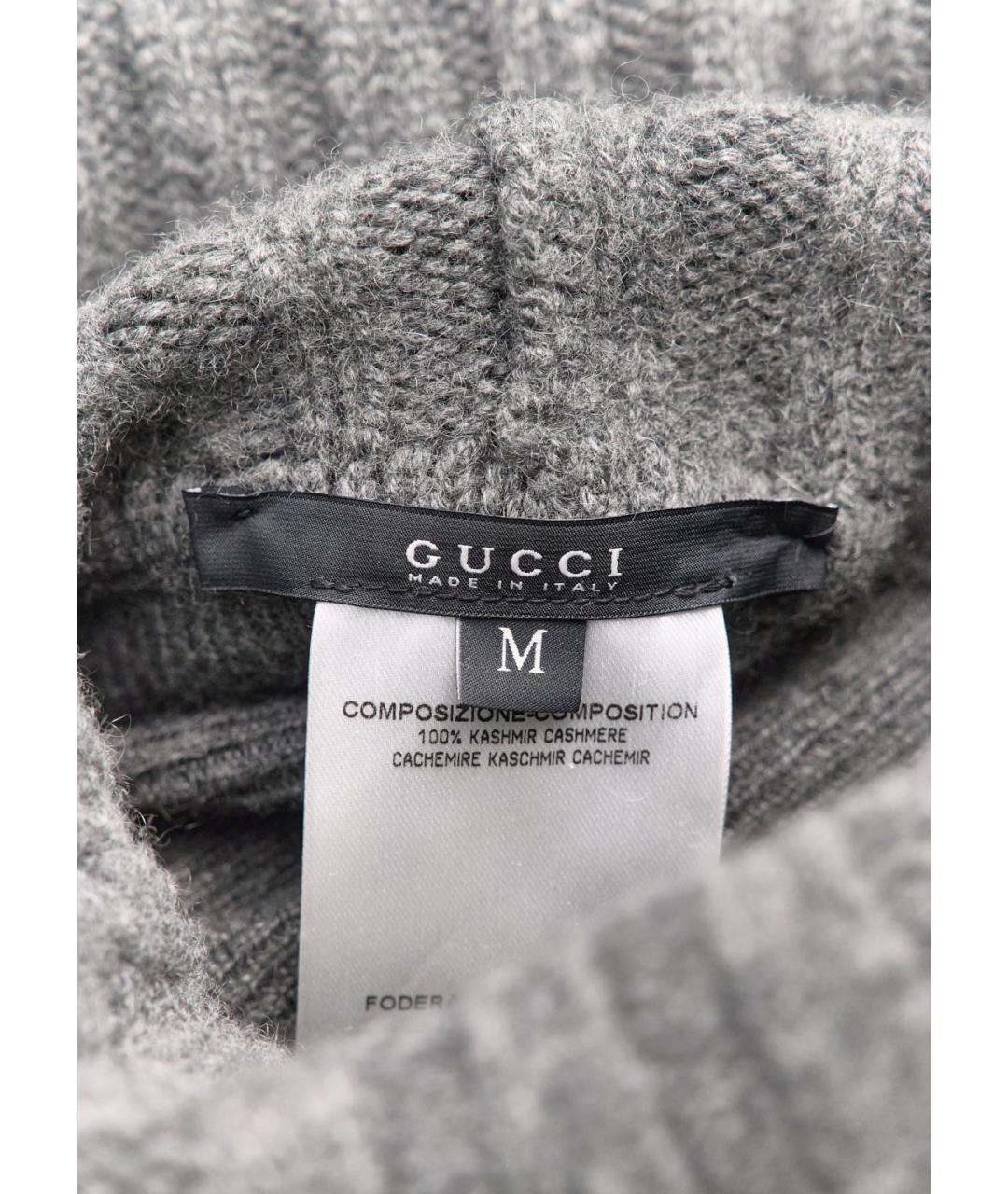 GUCCI Серый кашемировый джемпер / свитер, фото 3