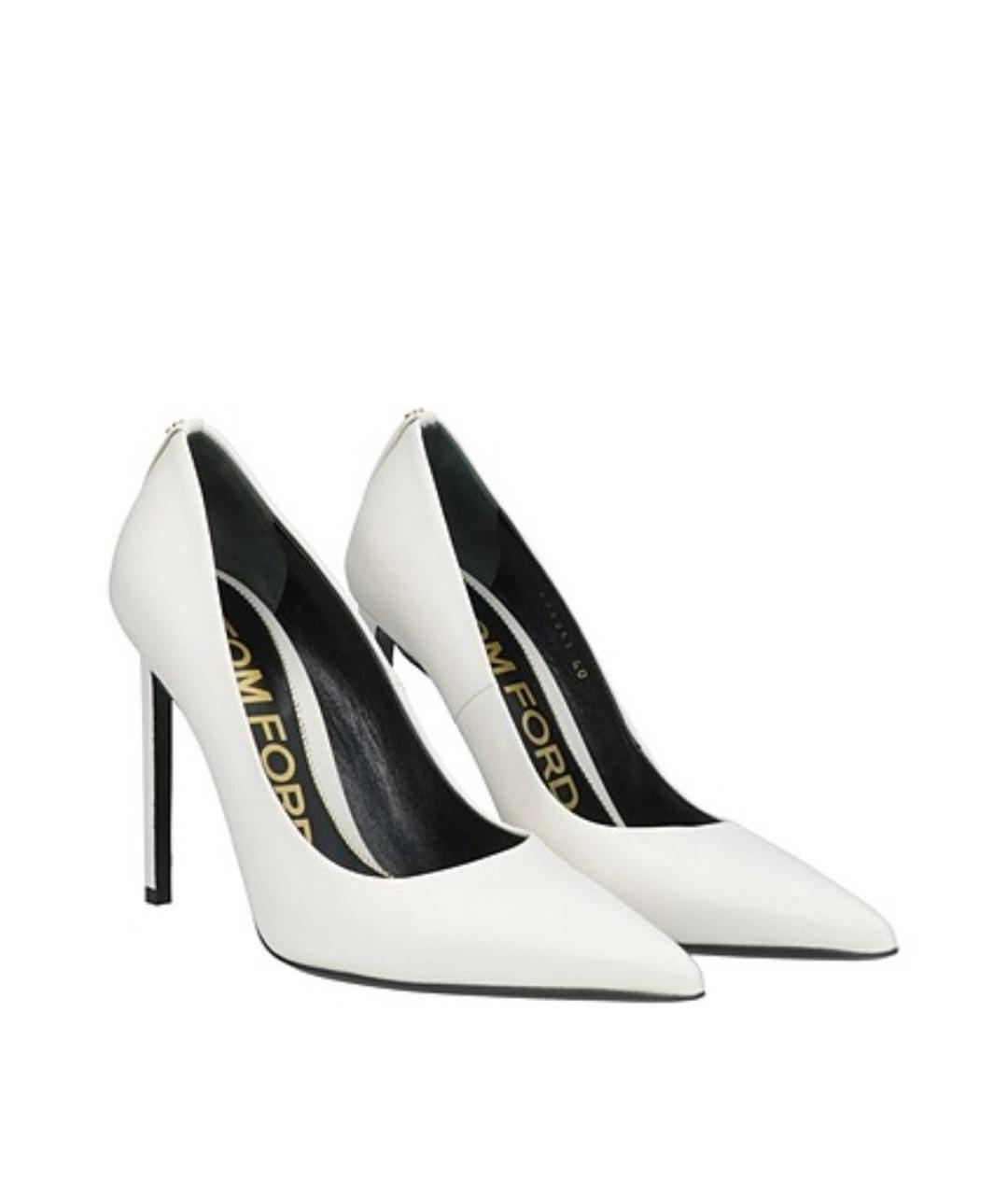 TOM FORD Белые кожаные туфли, фото 5
