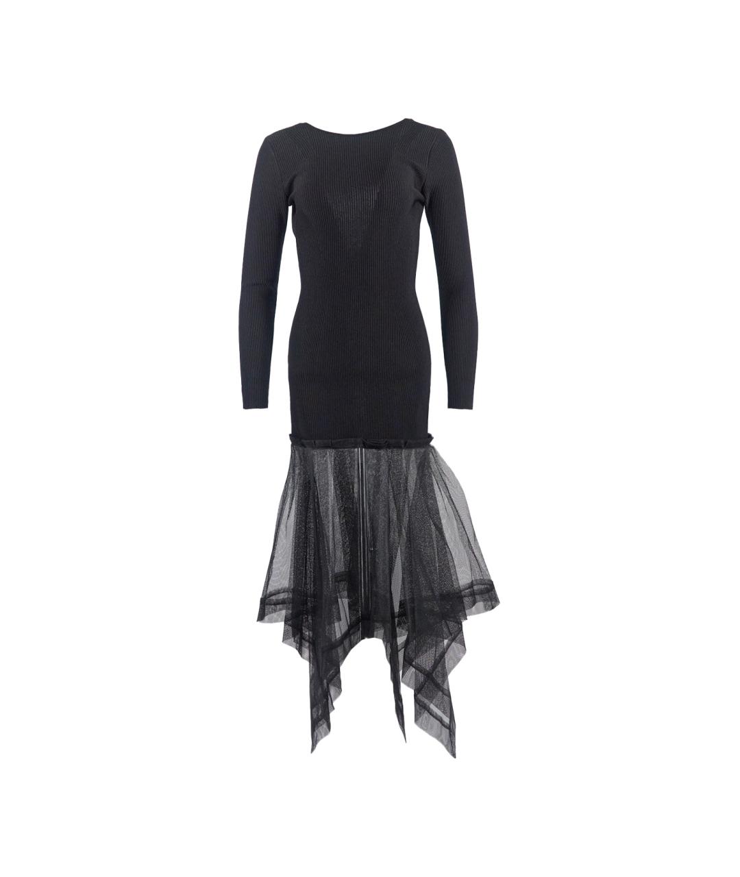 ALEXANDER MCQUEEN Черное вискозное вечернее платье, фото 6