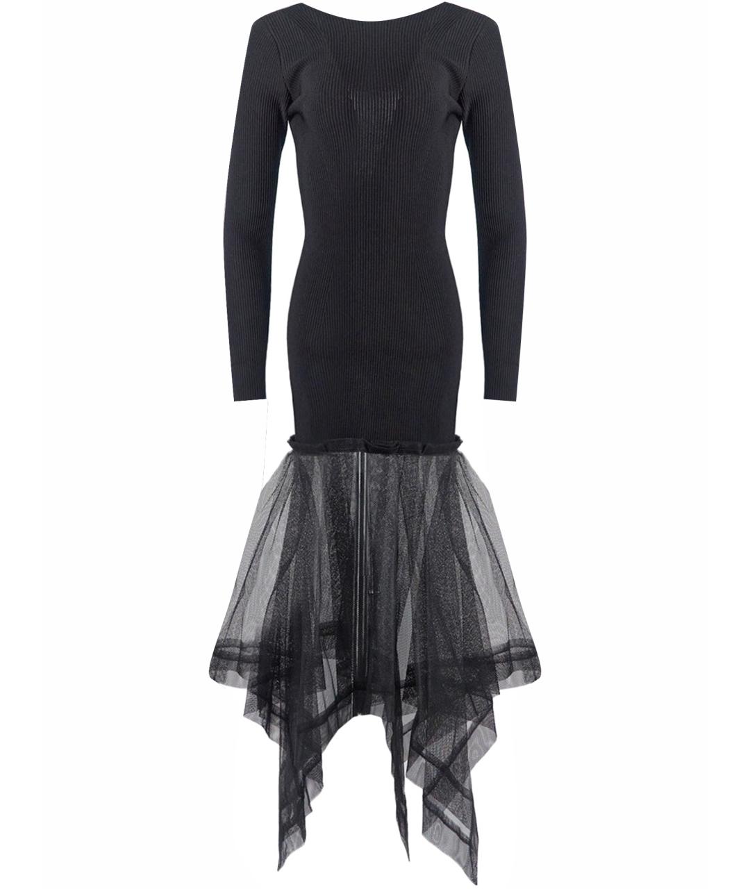 ALEXANDER MCQUEEN Черное вискозное вечернее платье, фото 1
