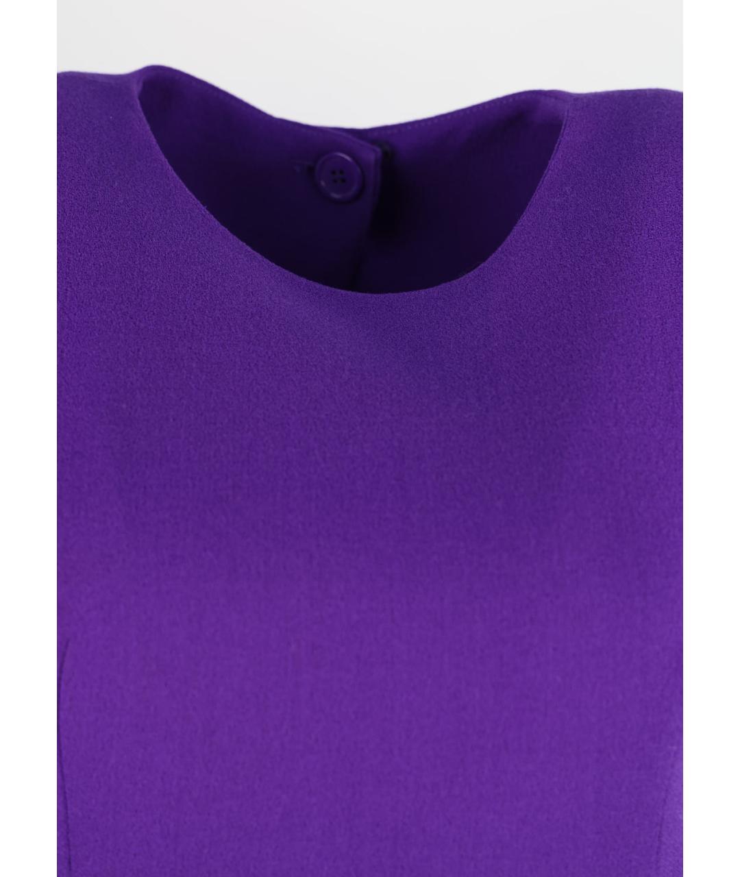 MCQ ALEXANDER MCQUEEN Фиолетовое шерстяное повседневное платье, фото 4