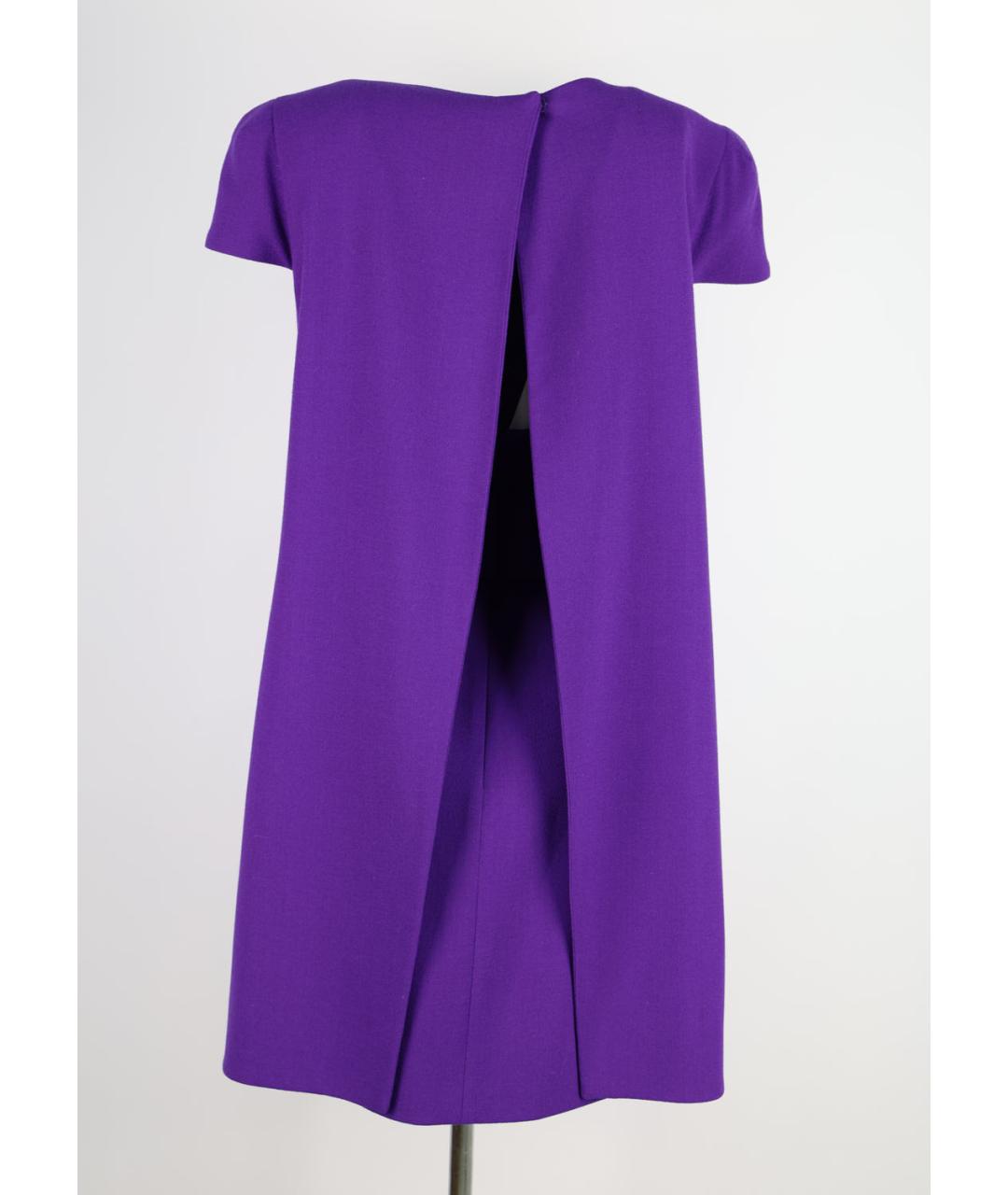 MCQ ALEXANDER MCQUEEN Фиолетовое шерстяное повседневное платье, фото 2