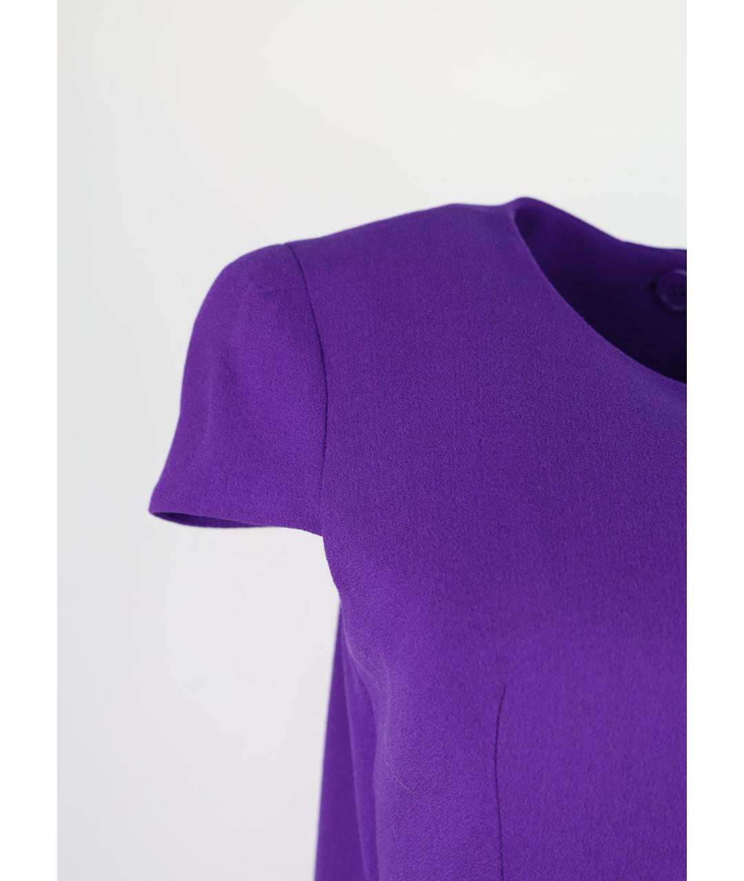 MCQ ALEXANDER MCQUEEN Фиолетовое шерстяное повседневное платье, фото 5