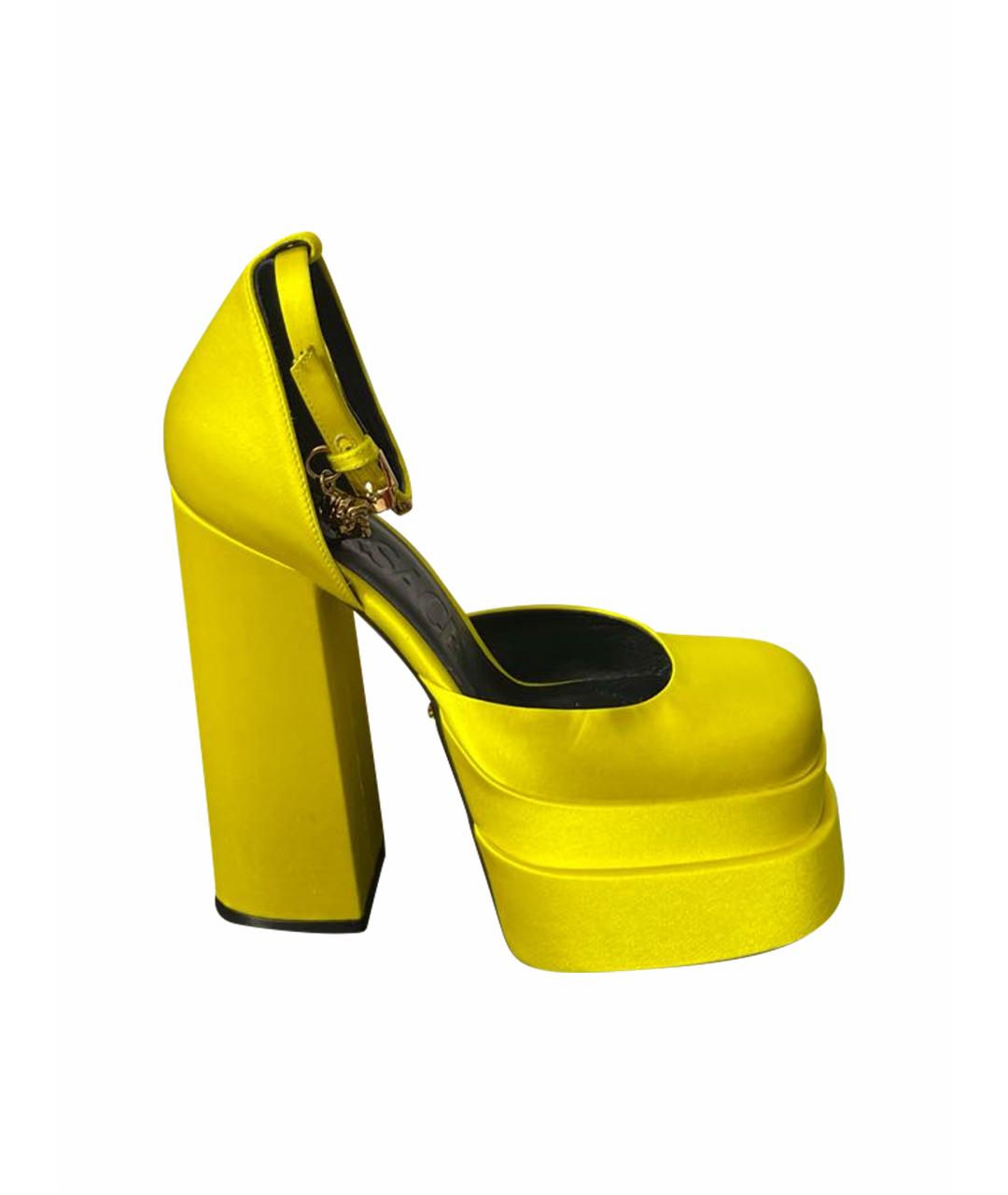 VERSACE Желтые текстильные туфли, фото 1