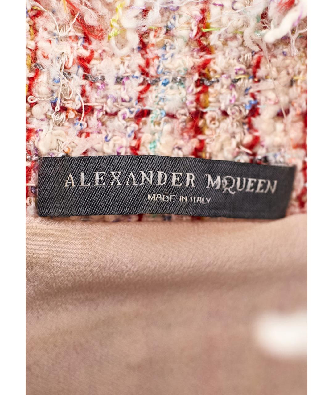 ALEXANDER MCQUEEN Мульти хлопковое коктейльное платье, фото 3
