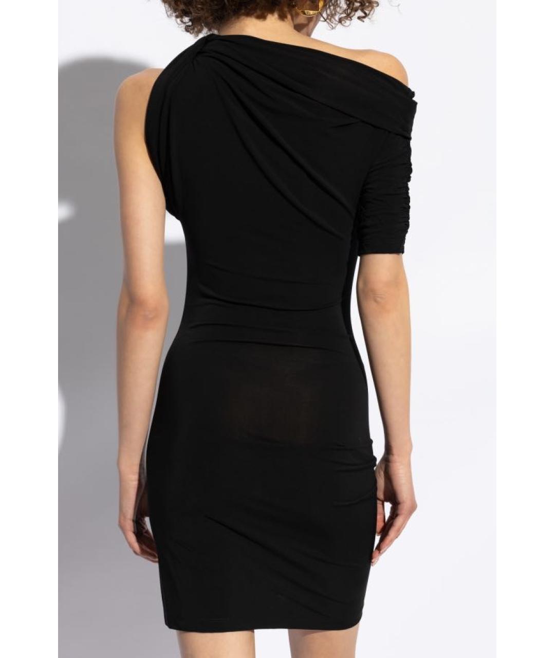 JACQUEMUS Черное вискозное коктейльное платье, фото 4