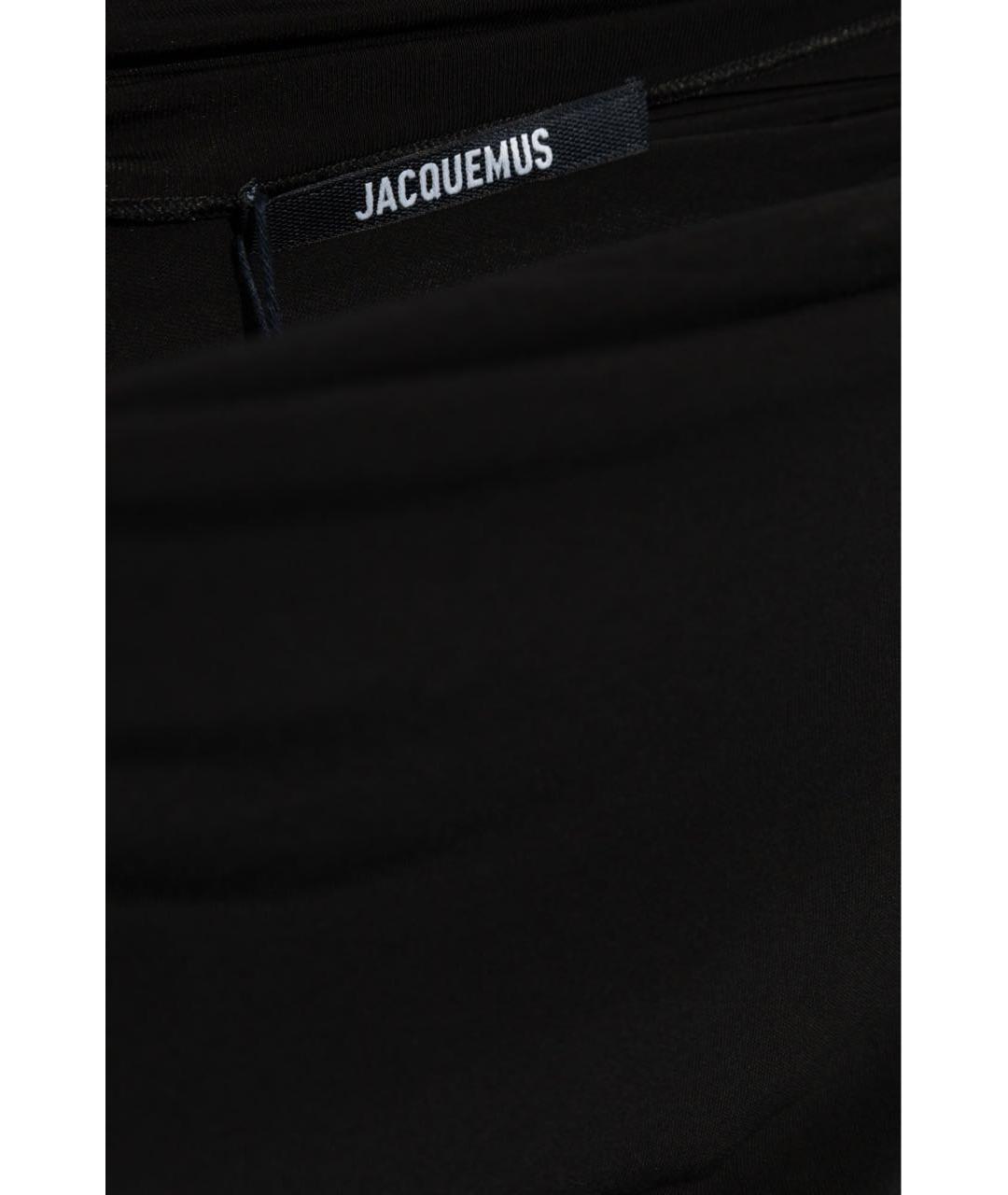 JACQUEMUS Черное вискозное коктейльное платье, фото 5