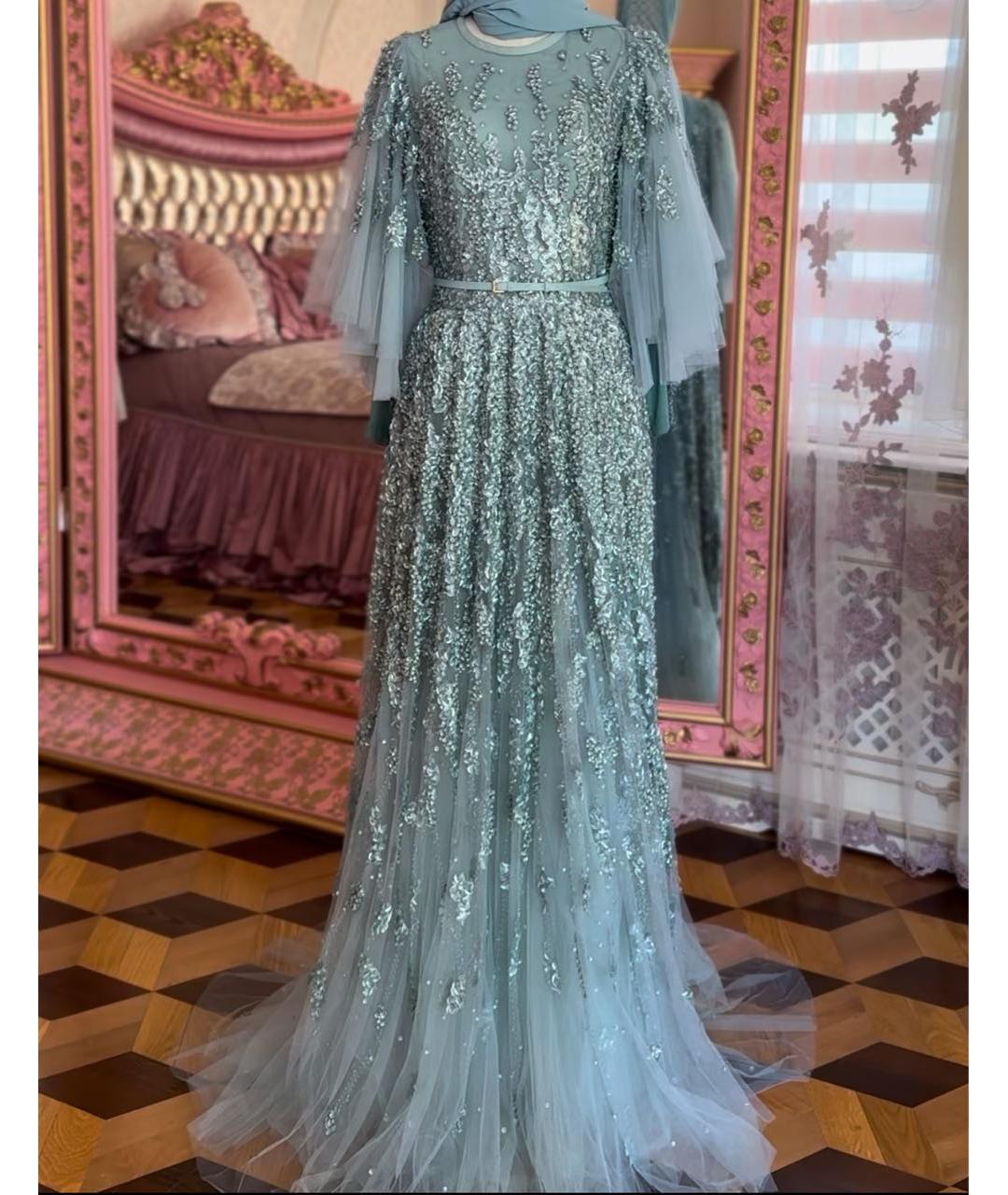 ELIE SAAB Бирюзовое вечернее платье, фото 2