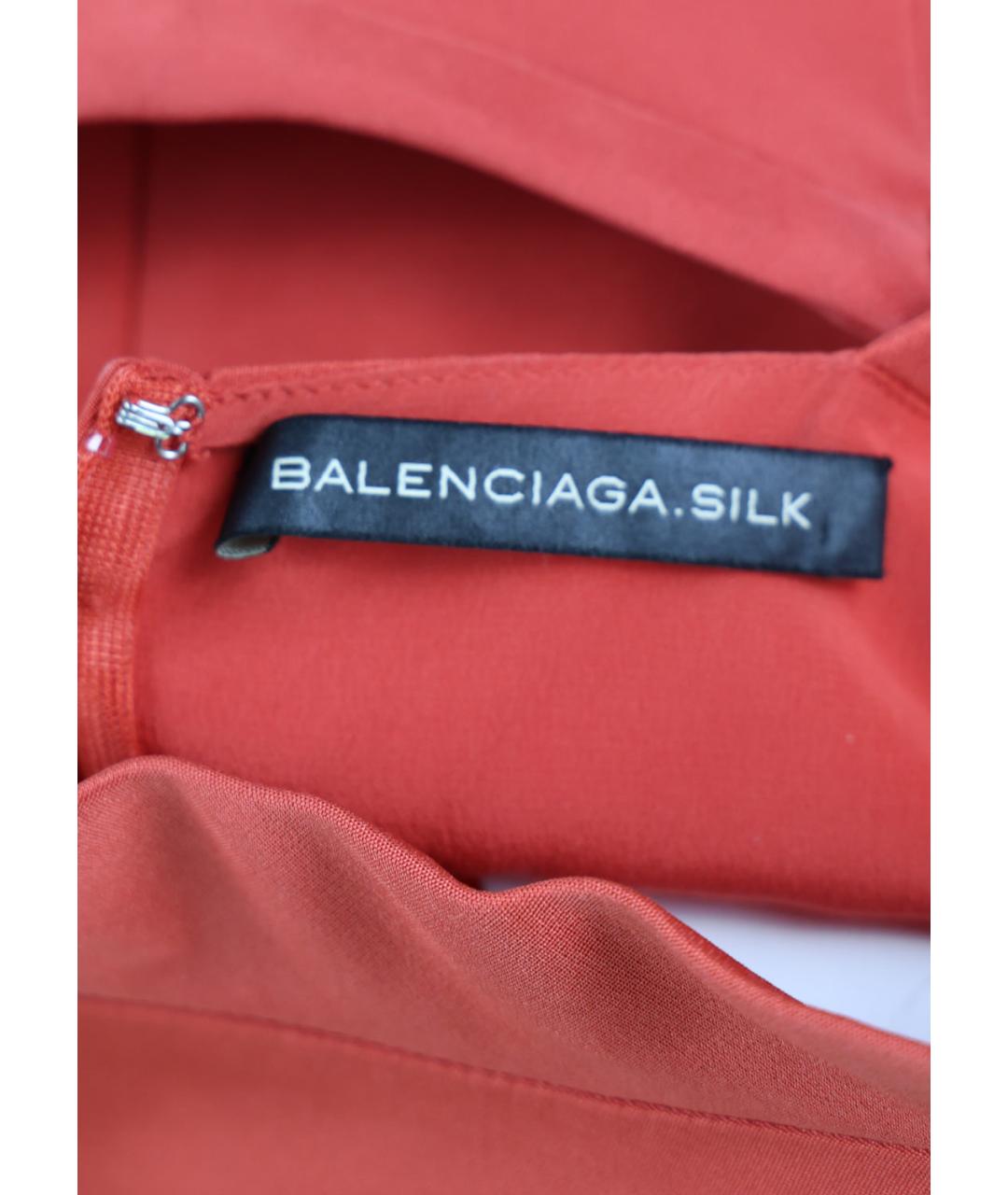 BALENCIAGA Красное шелковое повседневное платье, фото 3