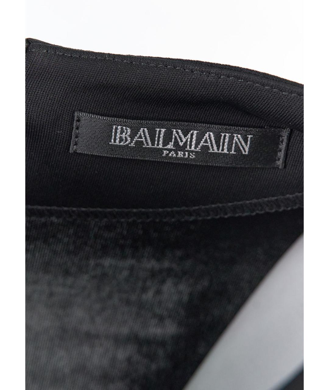 BALMAIN Черное вискозное коктейльное платье, фото 3