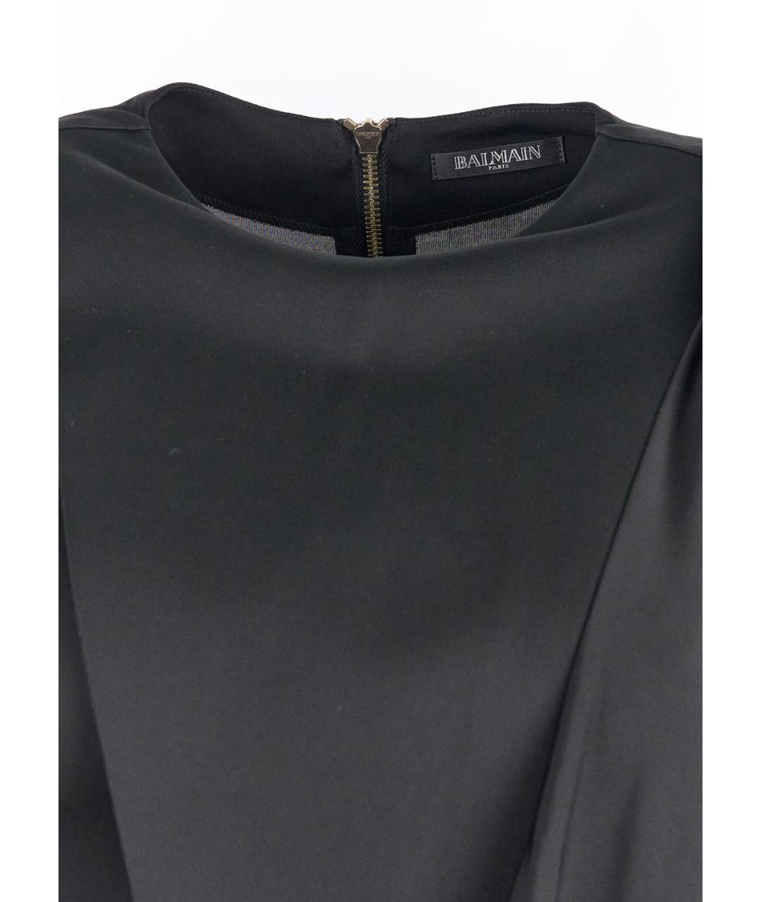 BALMAIN Черное вискозное коктейльное платье, фото 4