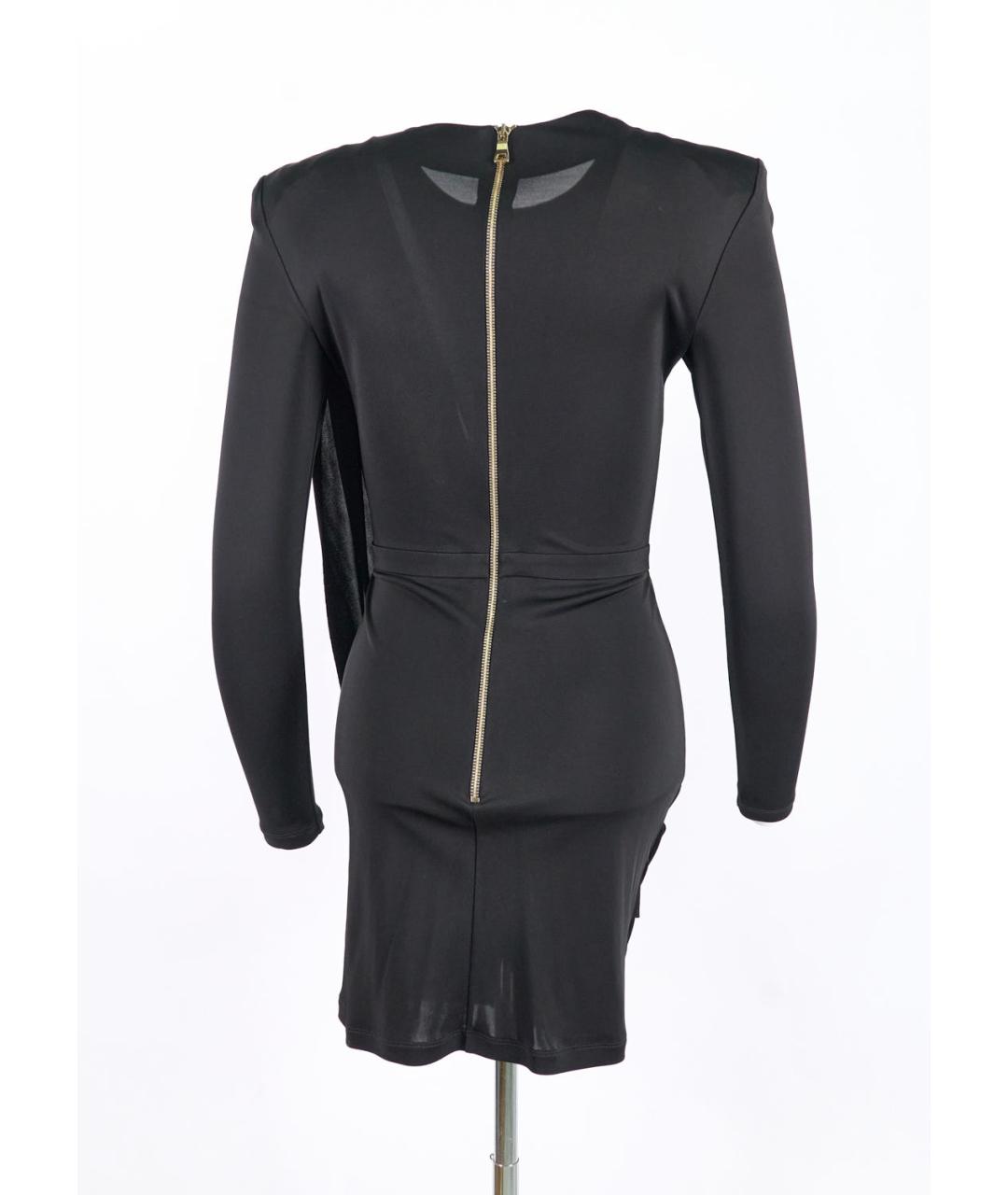 BALMAIN Черное вискозное коктейльное платье, фото 2