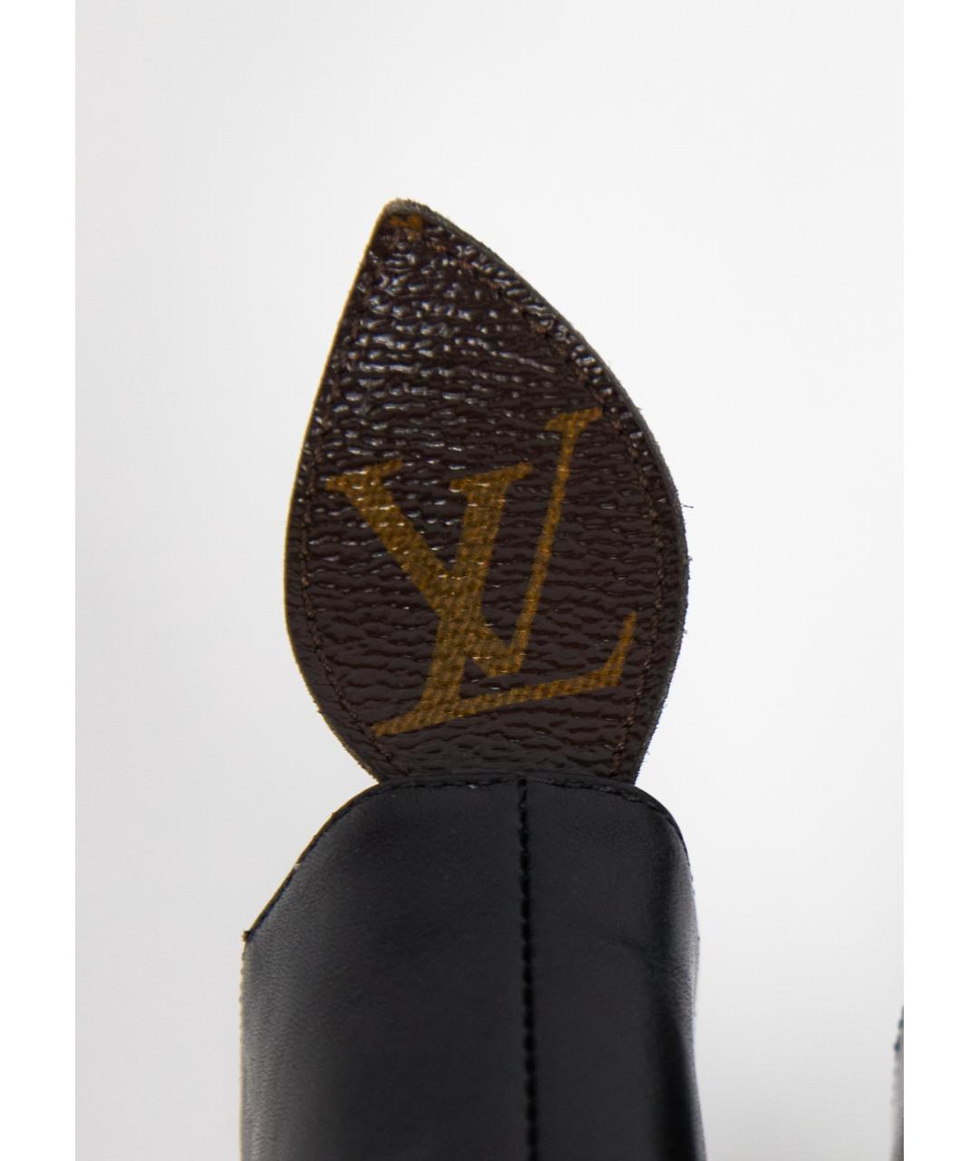 LOUIS VUITTON Черные кожаные сапоги, фото 7