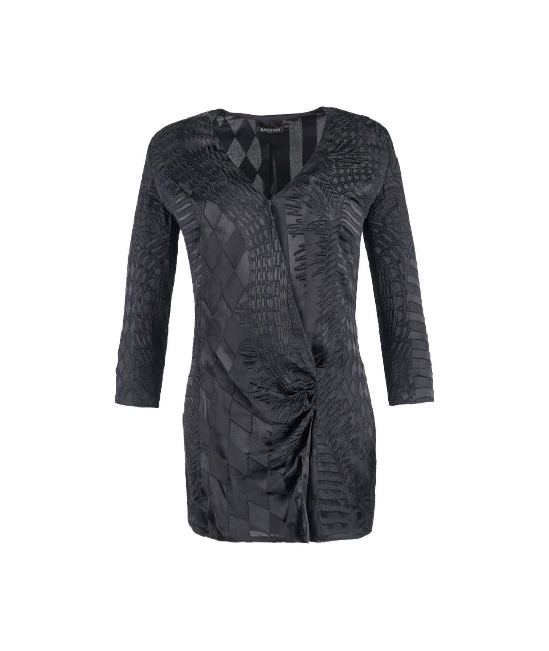BALMAIN Черное вискозное коктейльное платье, фото 6