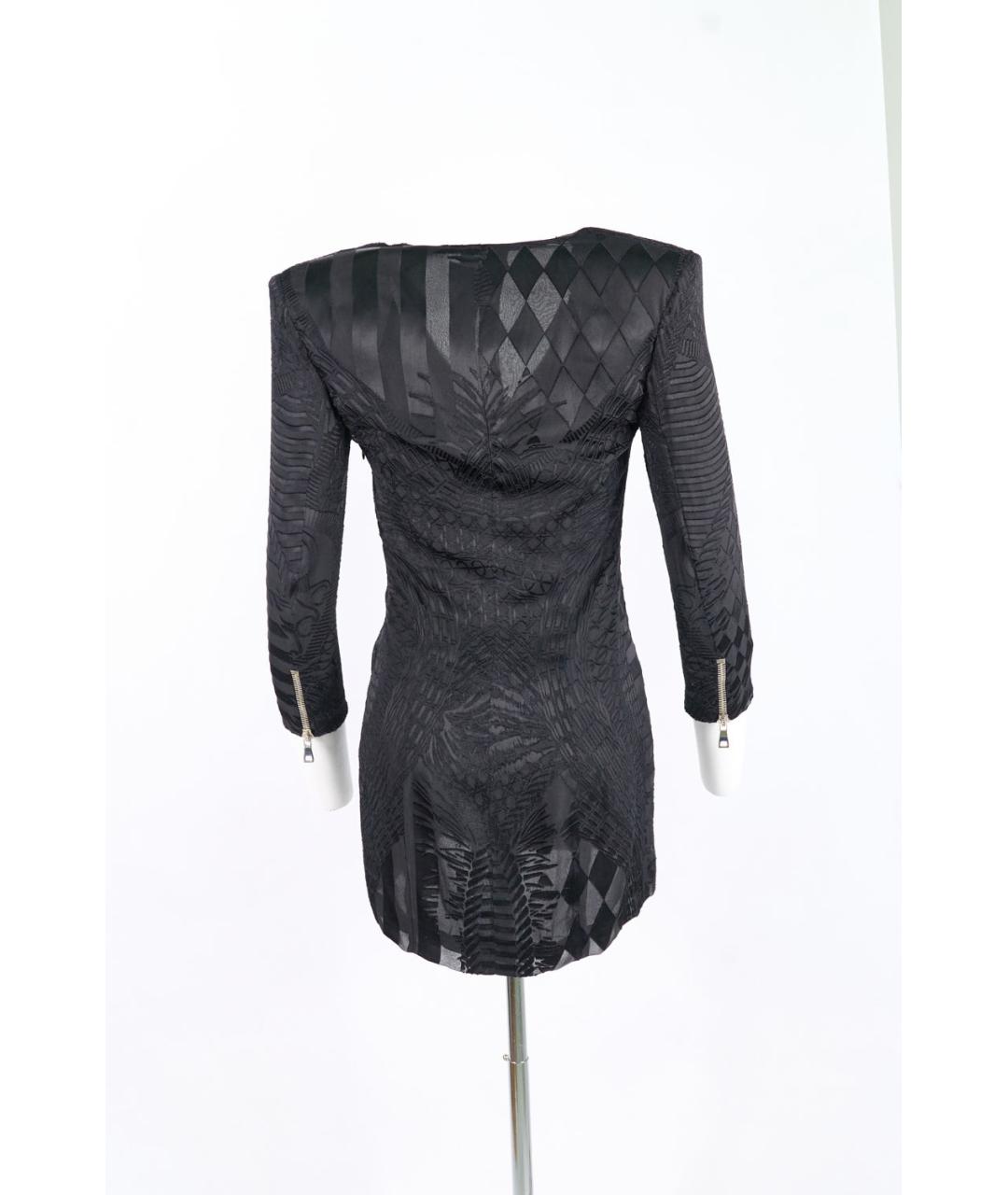 BALMAIN Черное вискозное коктейльное платье, фото 2
