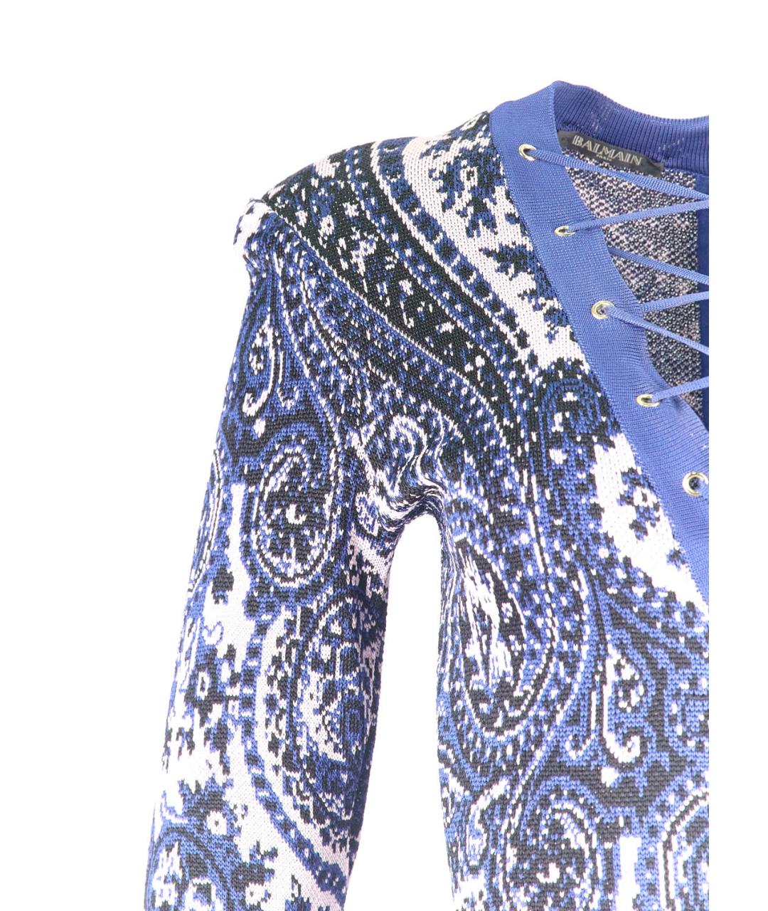 BALMAIN Синее вискозное повседневное платье, фото 5