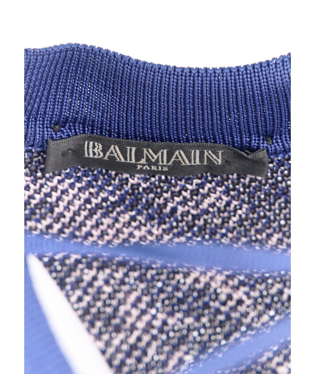 BALMAIN Синее вискозное повседневное платье, фото 3