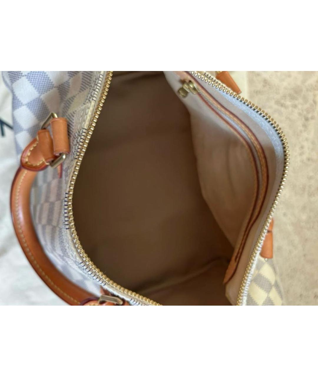 LOUIS VUITTON Белая кожаная сумка с короткими ручками, фото 3