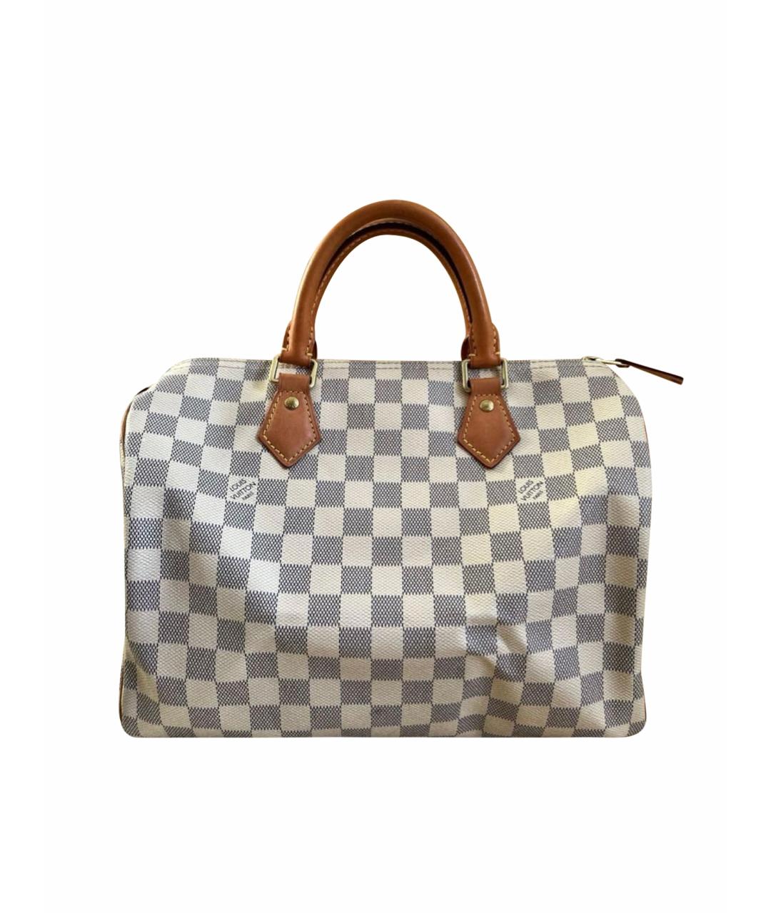 LOUIS VUITTON Белая кожаная сумка с короткими ручками, фото 1