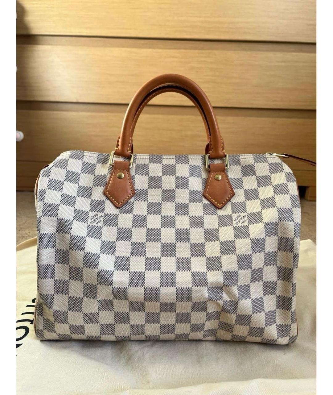 LOUIS VUITTON Белая кожаная сумка с короткими ручками, фото 8