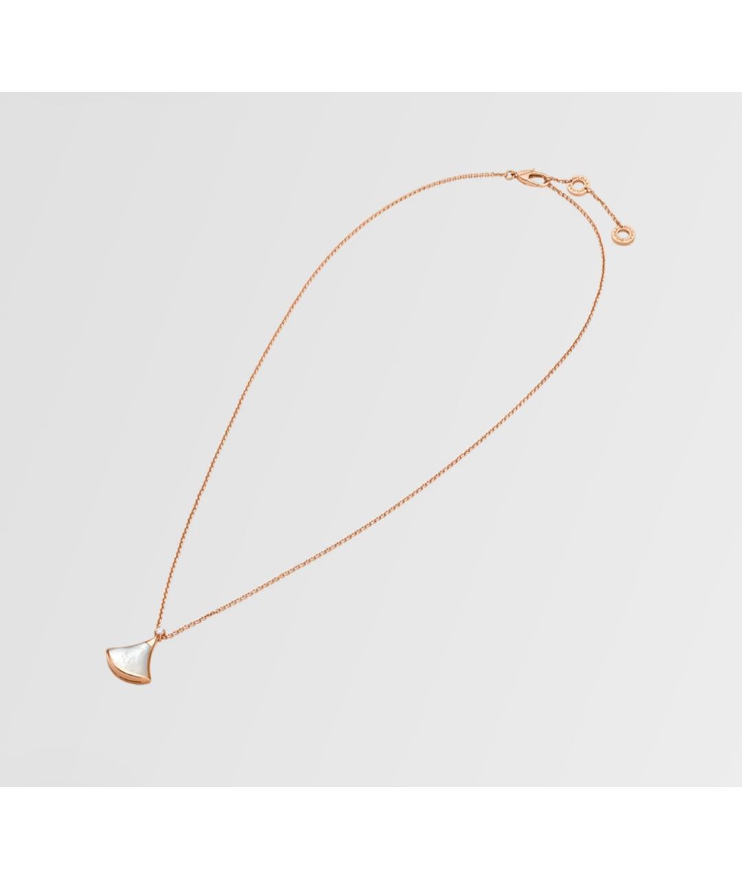 BVLGARI Белая подвеска из розового золота, фото 3