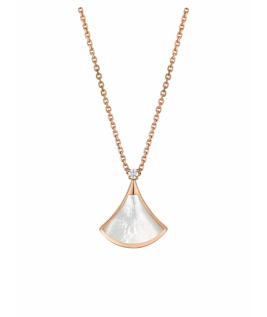 BVLGARI Белая подвеска из розового золота, фото 1