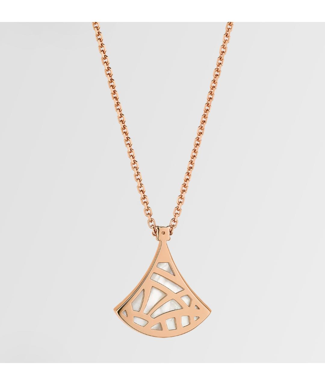 BVLGARI Белая подвеска из розового золота, фото 4