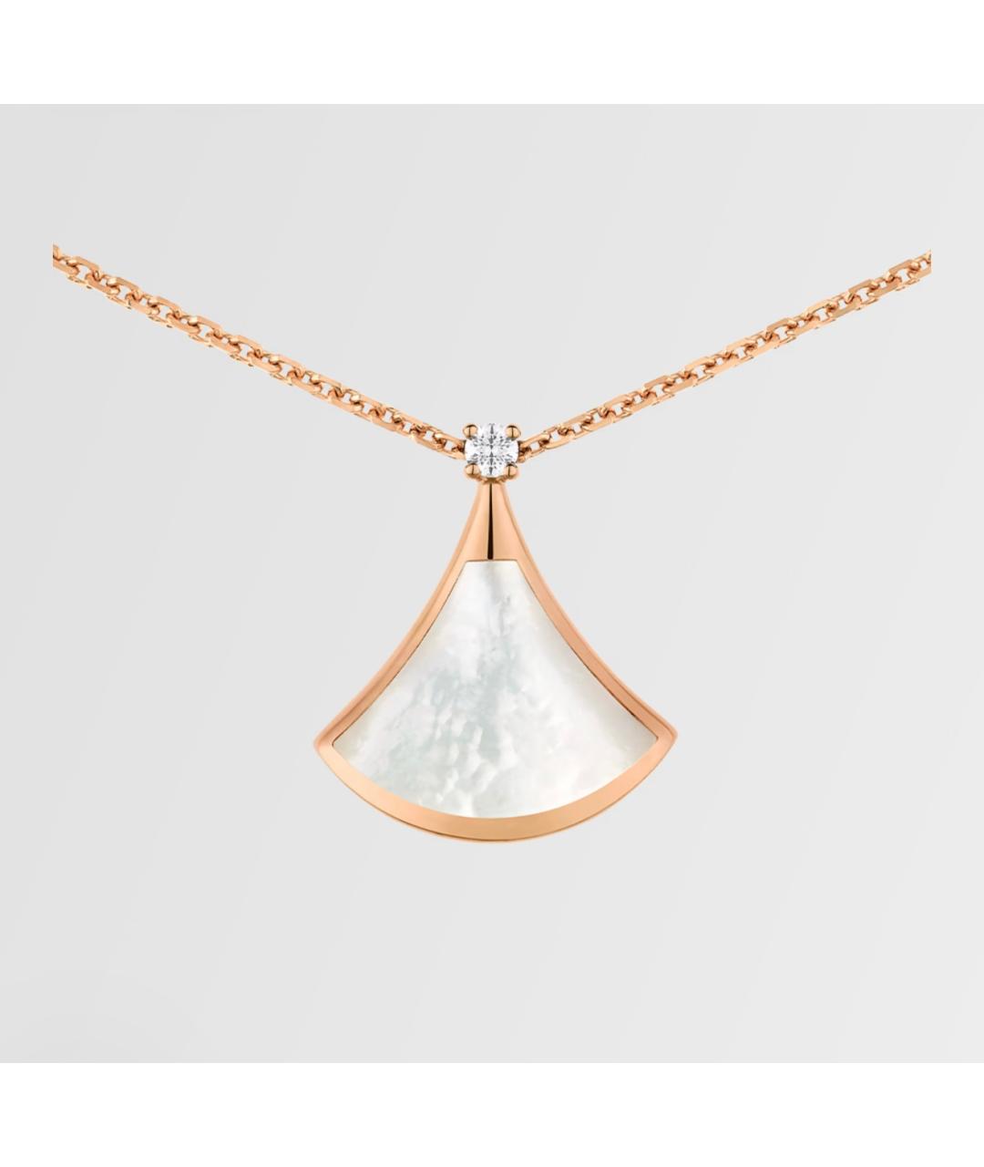BVLGARI Белая подвеска из розового золота, фото 5