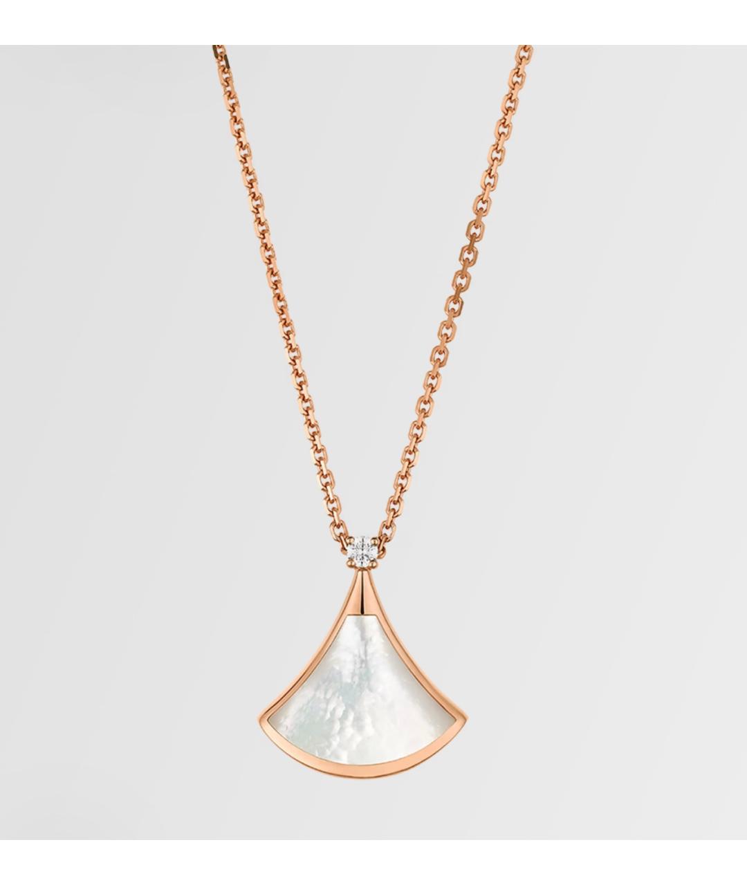BVLGARI Белая подвеска из розового золота, фото 6