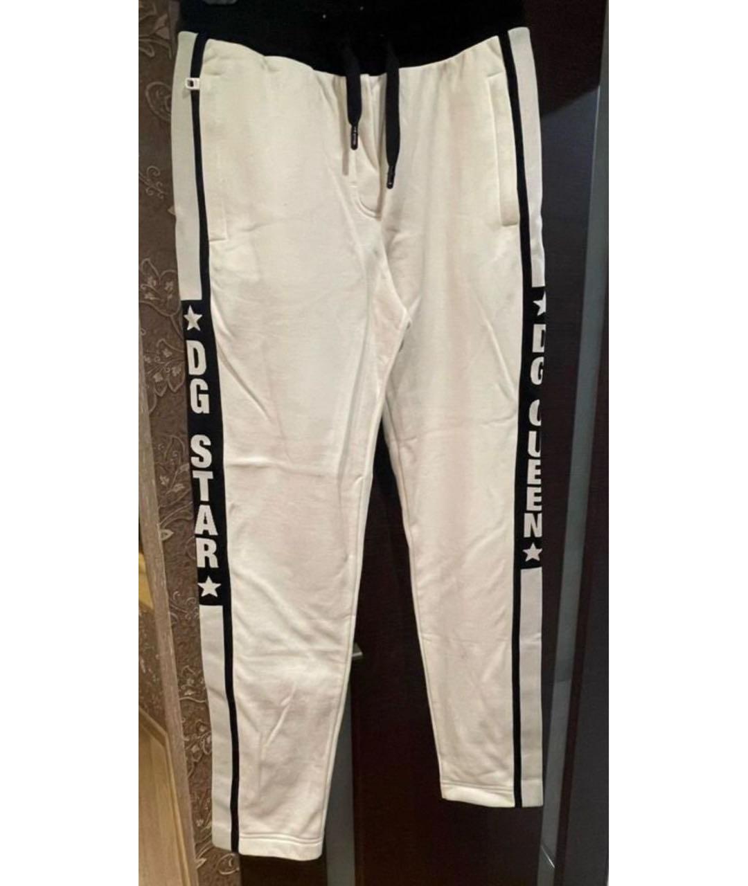 DOLCE&GABBANA Белые вискозные спортивные брюки и шорты, фото 5