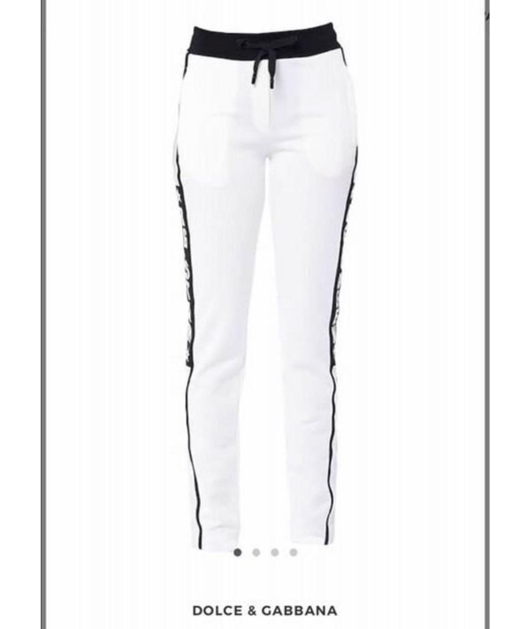 DOLCE&GABBANA Белые вискозные спортивные брюки и шорты, фото 7
