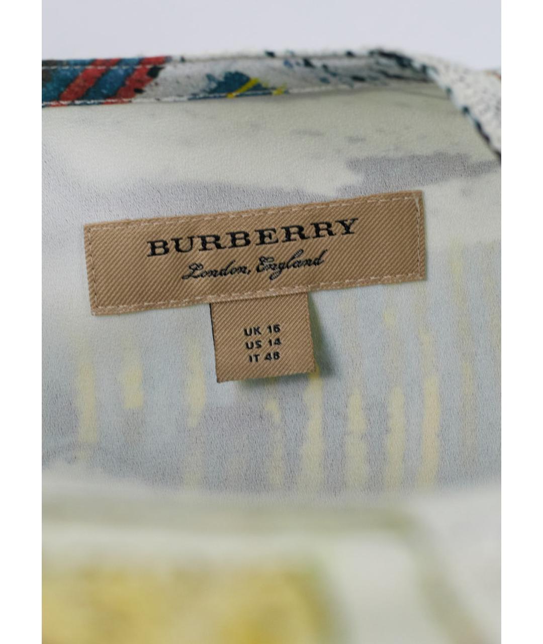 BURBERRY Мульти шелковое повседневное платье, фото 3