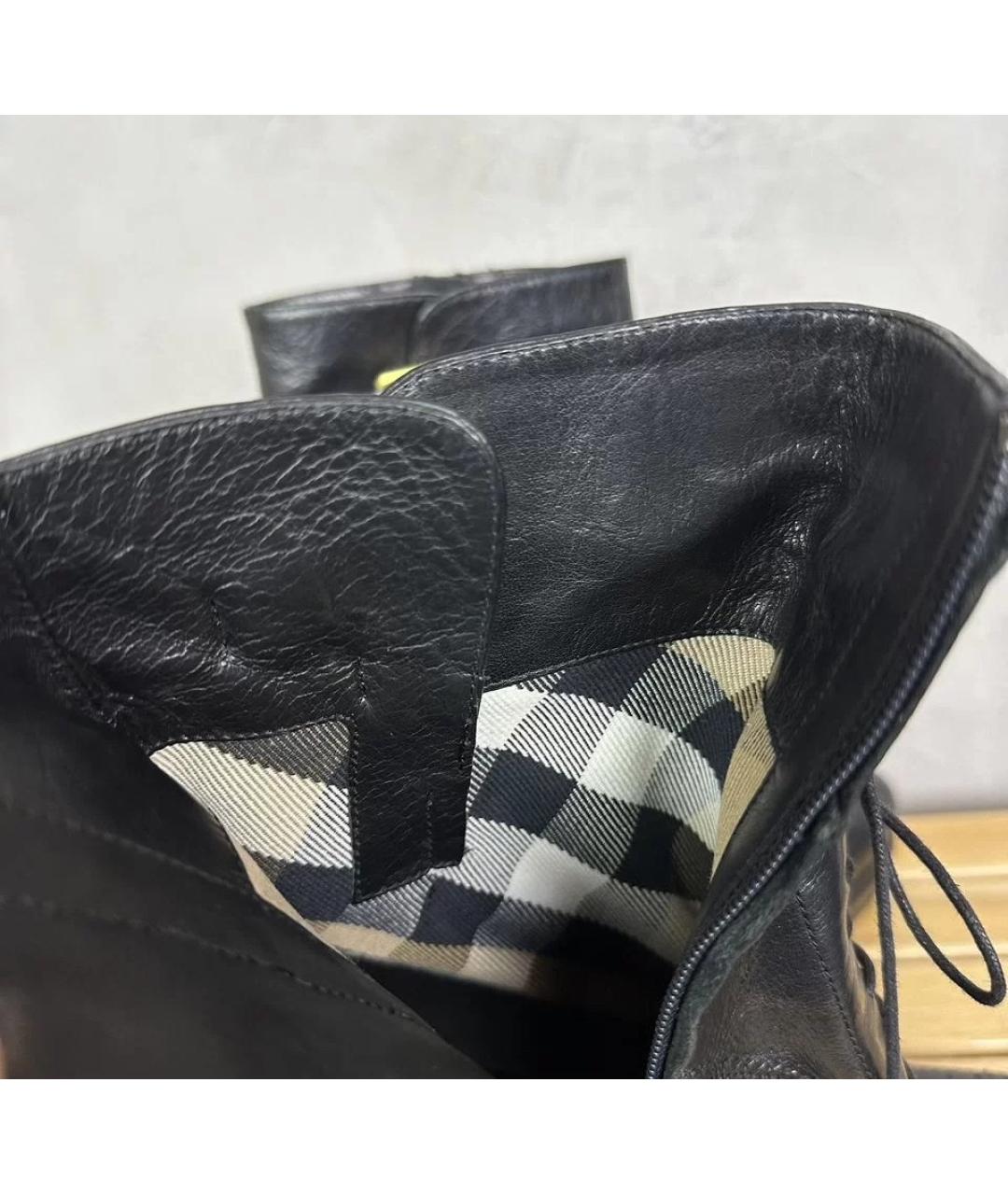 BURBERRY Черные кожаные ботильоны, фото 8