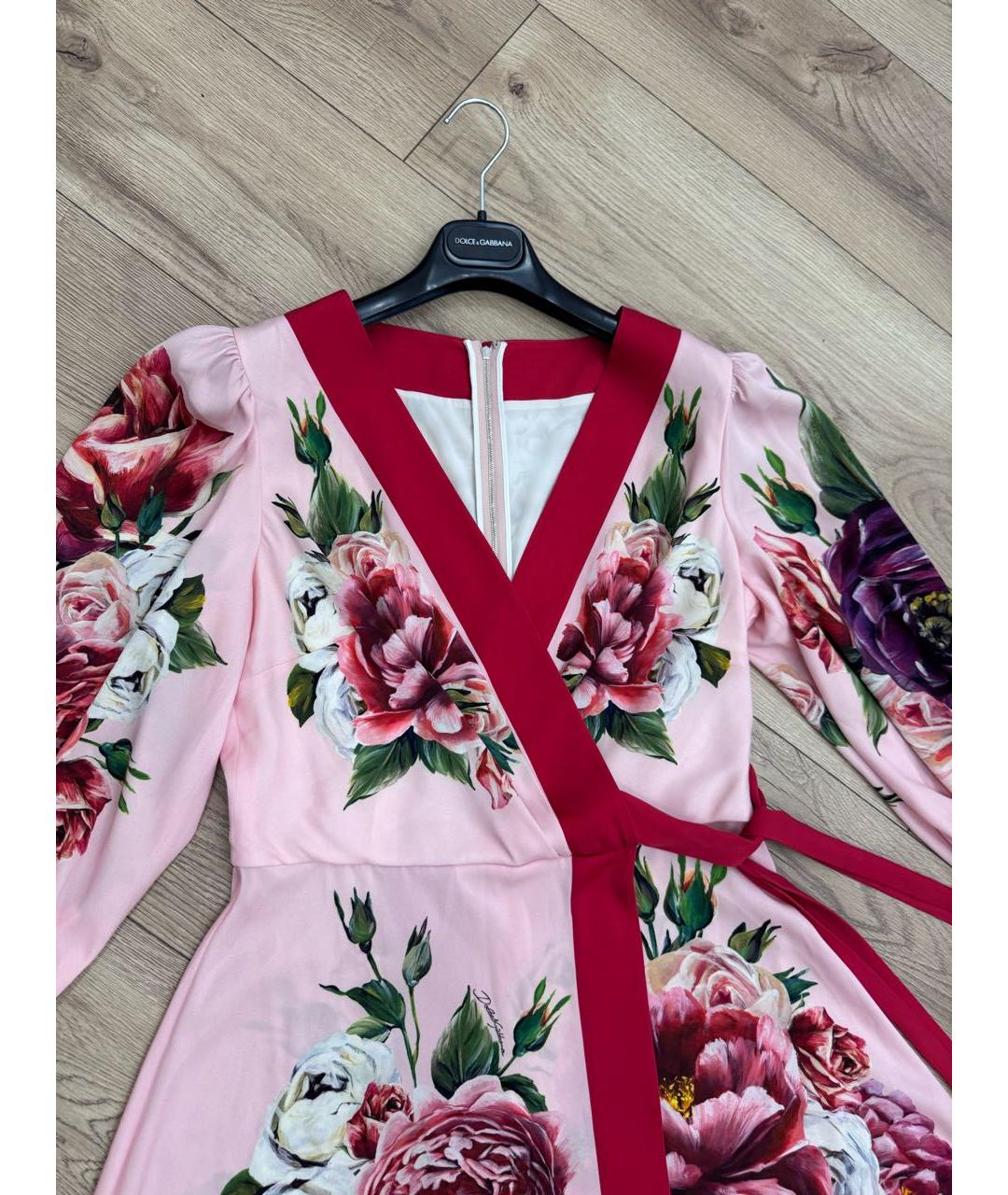 DOLCE&GABBANA Мульти шелковое платье, фото 4