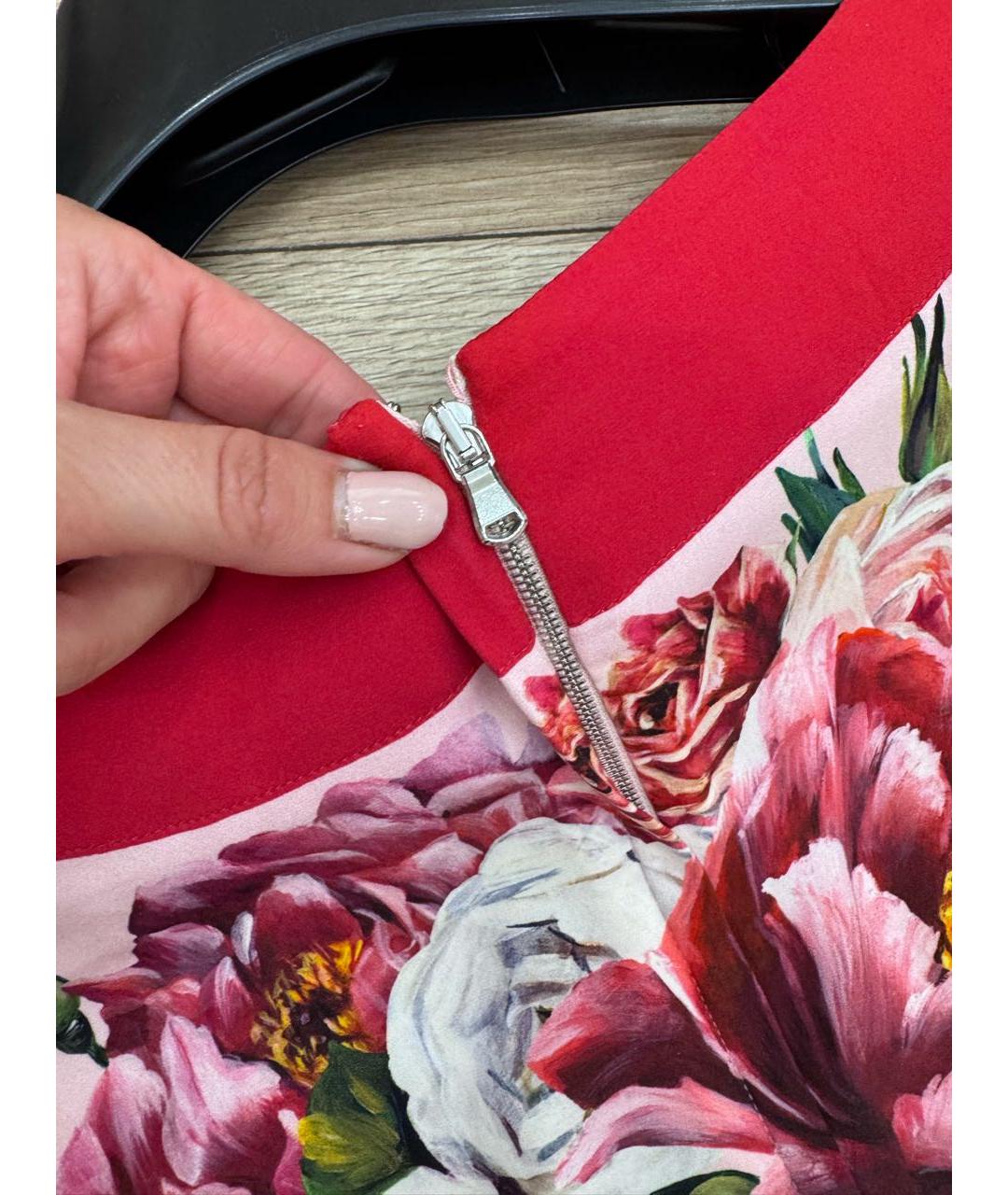 DOLCE&GABBANA Мульти шелковое платье, фото 5