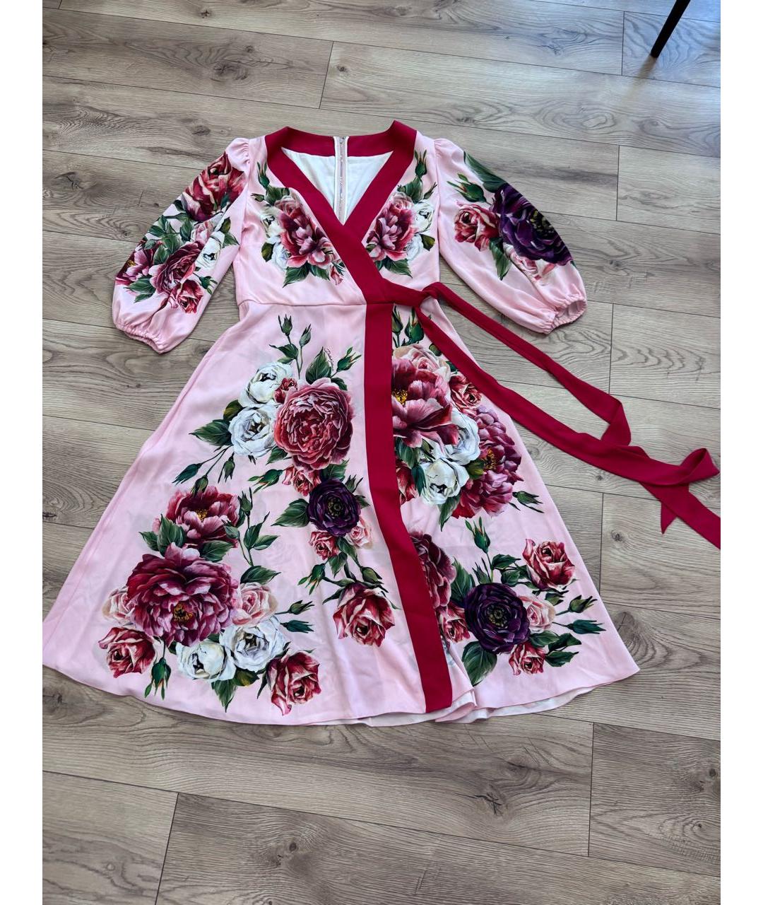 DOLCE&GABBANA Мульти шелковое платье, фото 6