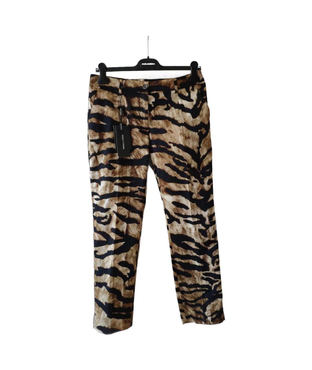 DOLCE&GABBANA Мульти хлопковые прямые брюки, фото 5