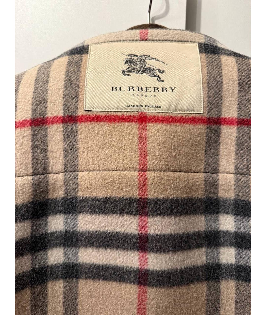 BURBERRY Темно-синее шерстяное пальто, фото 3