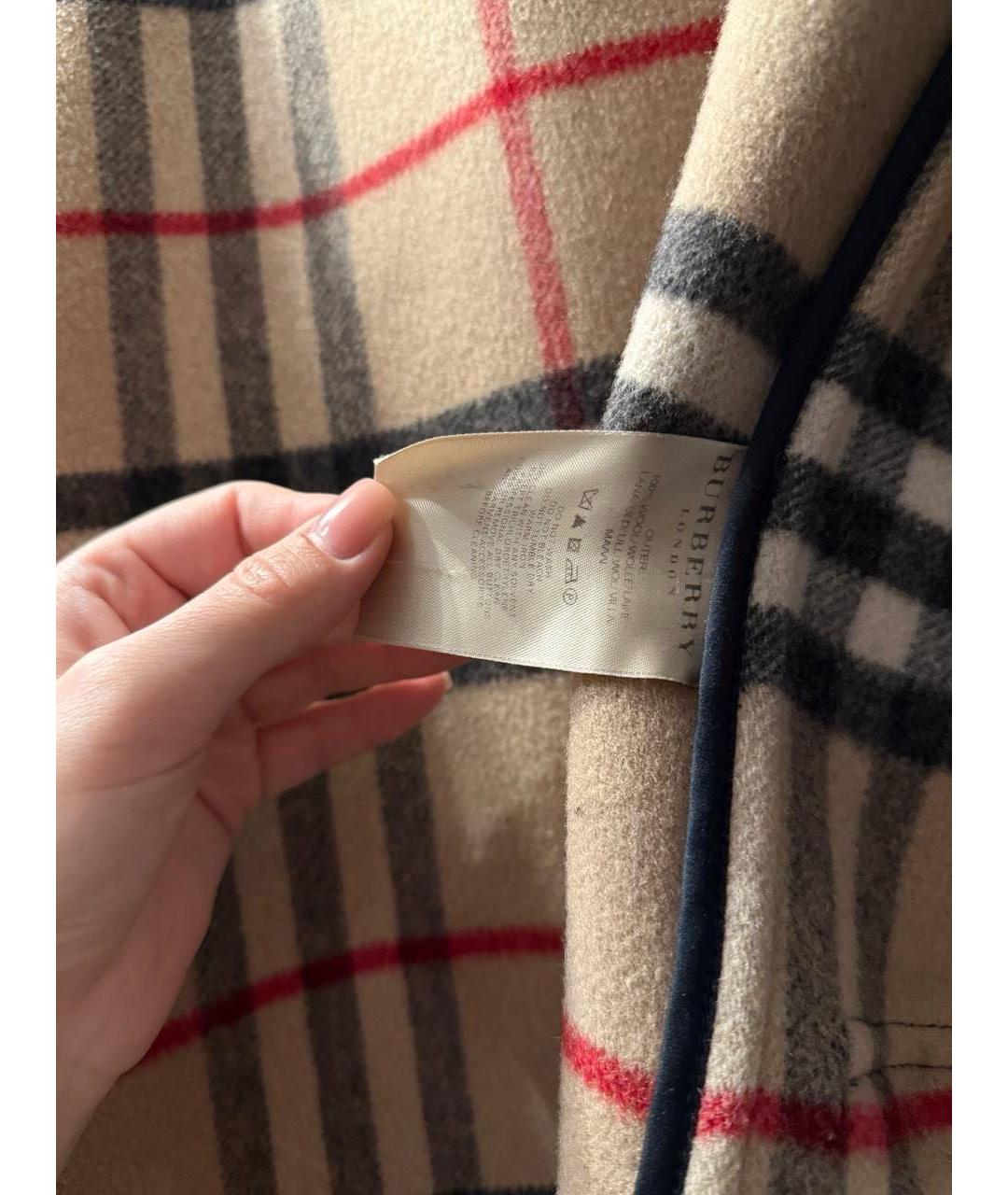 BURBERRY Темно-синее шерстяное пальто, фото 8