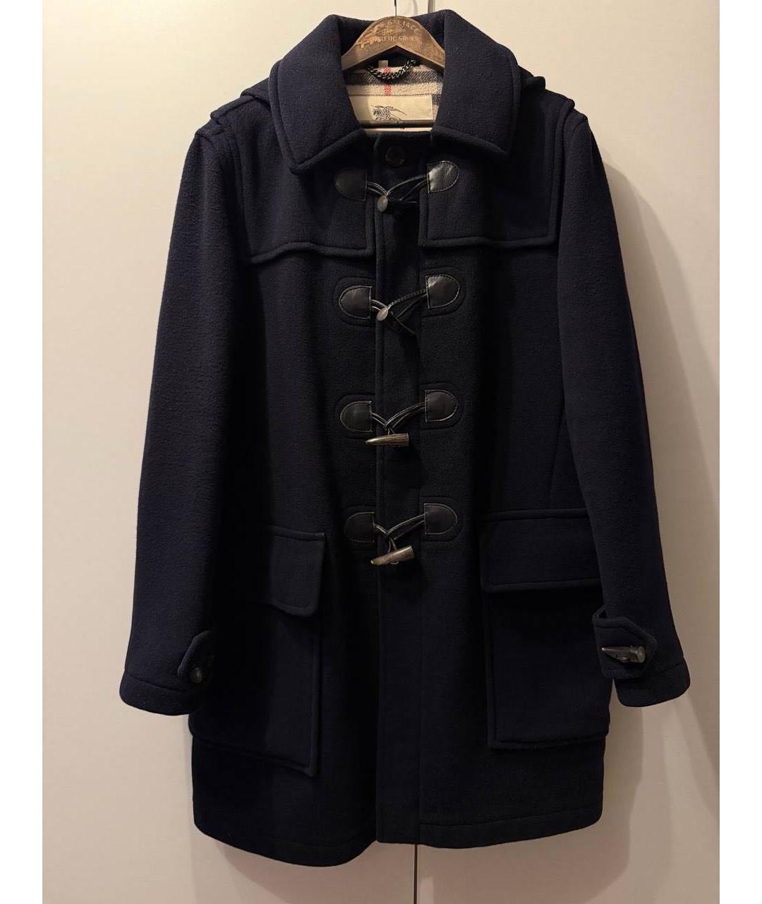 BURBERRY Темно-синее шерстяное пальто, фото 9