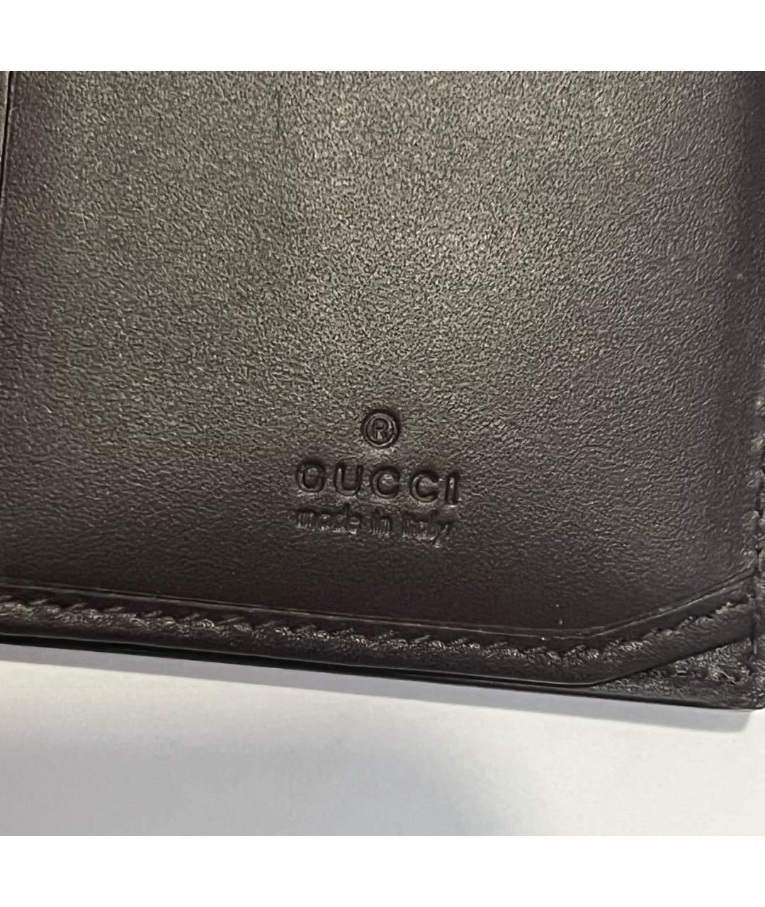 GUCCI Черный кожаный кошелек, фото 4