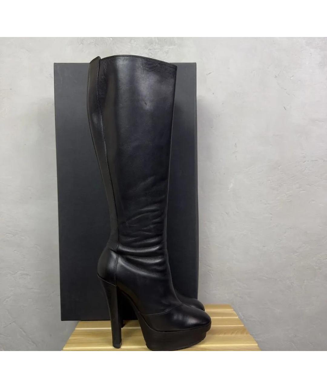 LOUIS VUITTON Черные кожаные сапоги, фото 4